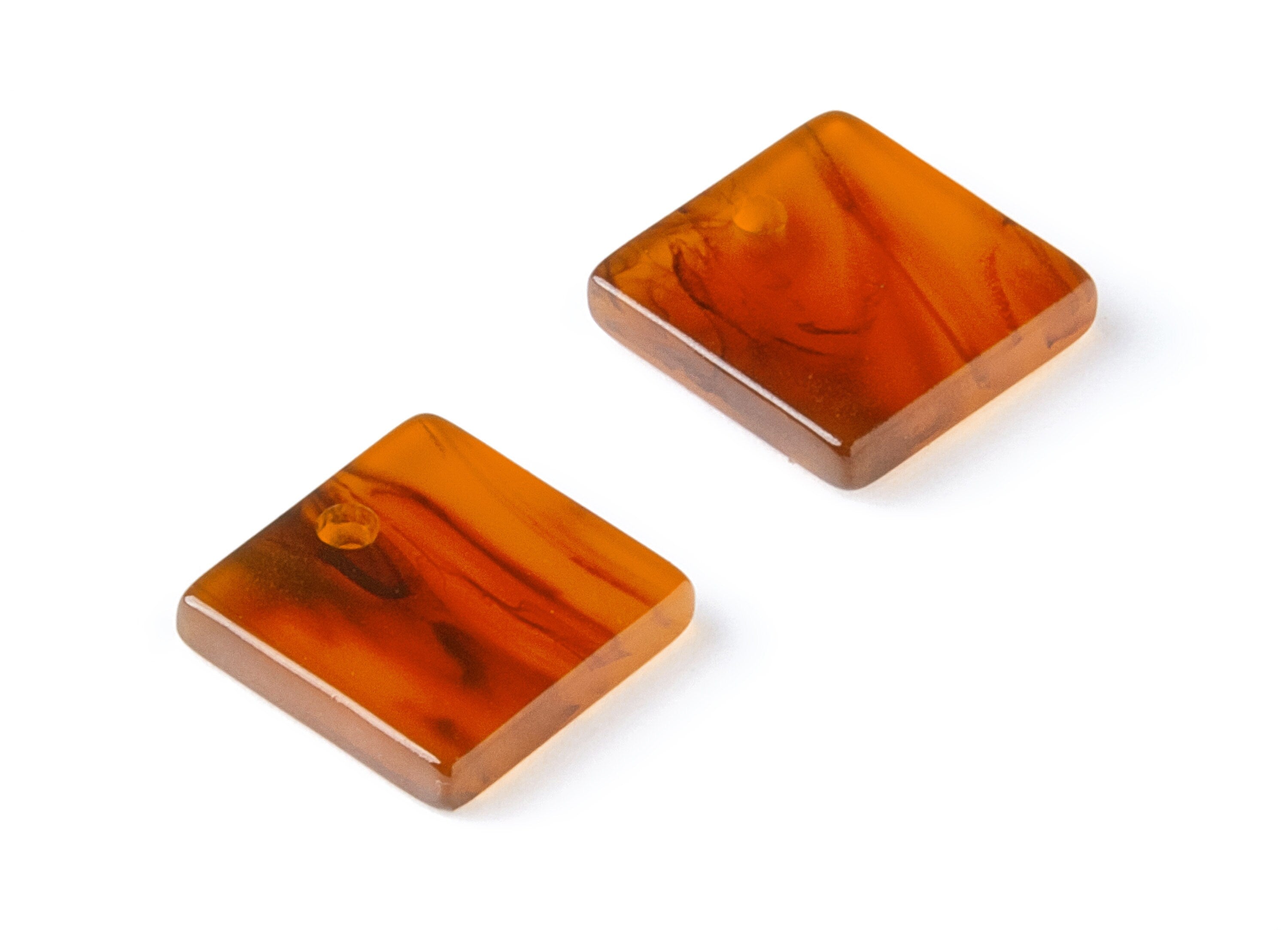 Acrylic Square Earring Charms - Square Pendant - Earring Findings - Jewelry Supplies - Color Code: A248 - 11.75x11.8x2.77mm - AC1424A - DOMEDBAZAAR