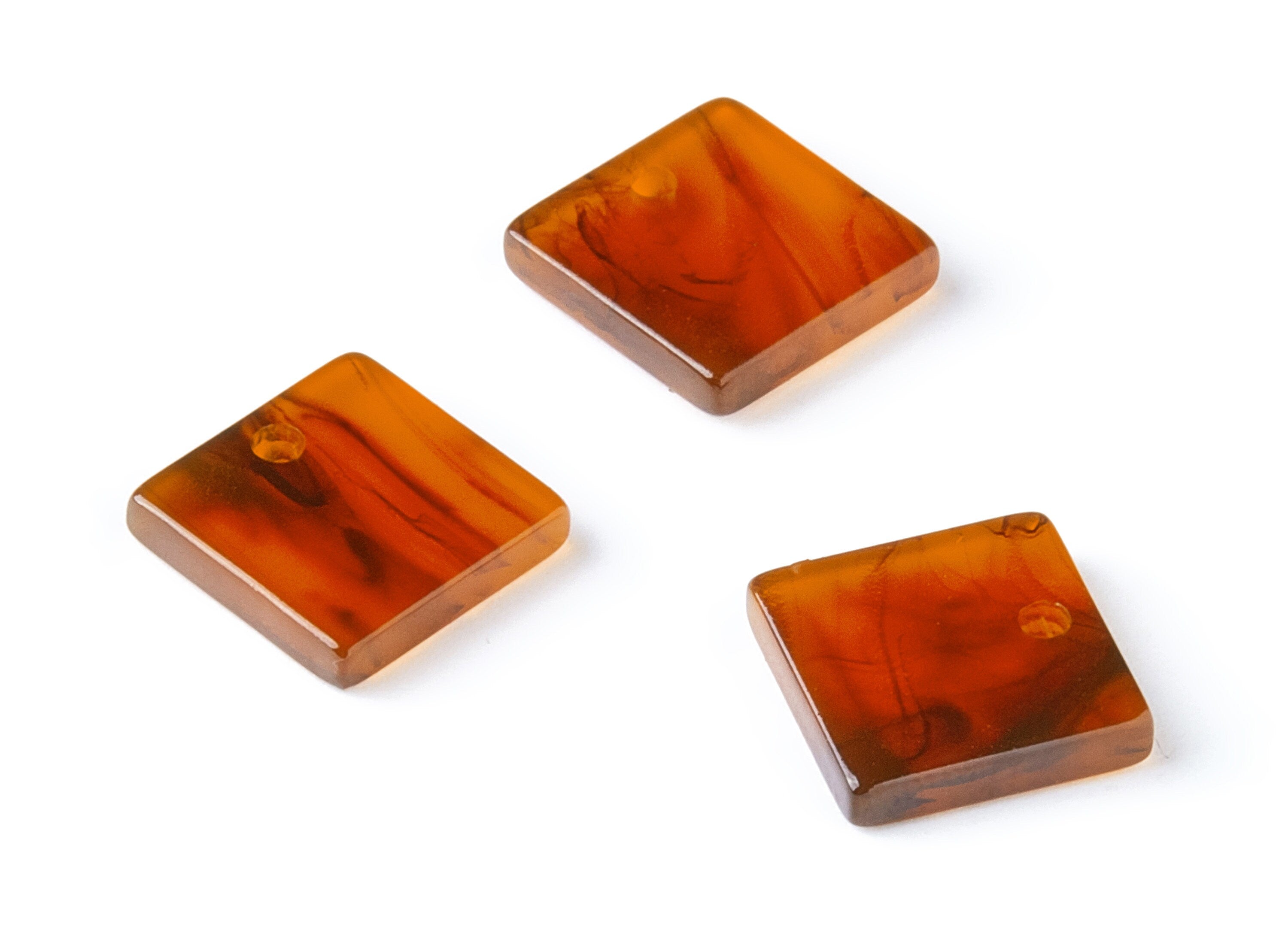 Acrylic Square Earring Charms - Square Pendant - Earring Findings - Jewelry Supplies - Color Code: A248 - 11.75x11.8x2.77mm - AC1424A - DOMEDBAZAAR