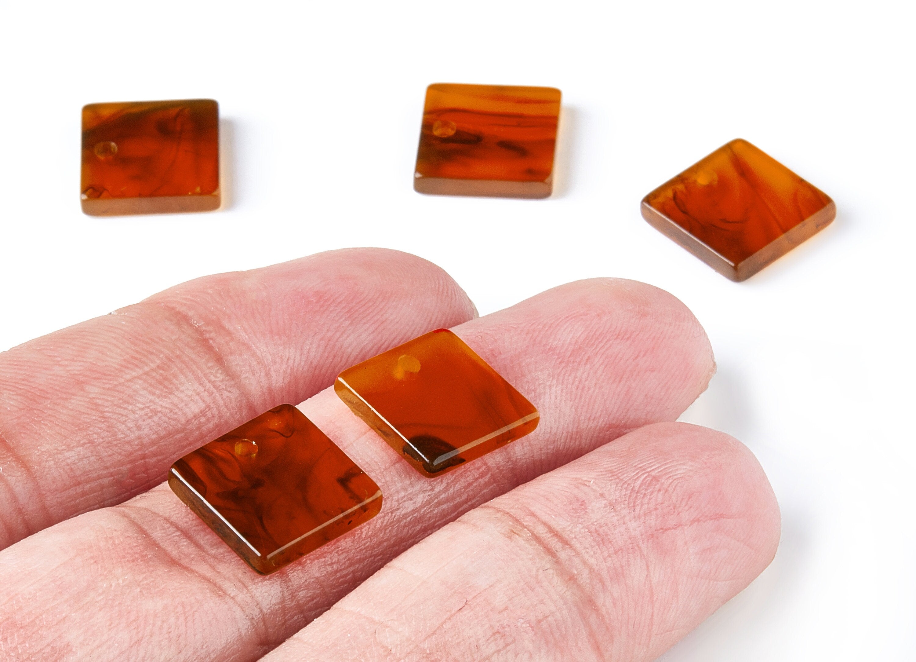 Acrylic Square Earring Charms - Square Pendant - Earring Findings - Jewelry Supplies - Color Code: A248 - 11.75x11.8x2.77mm - AC1424A - DOMEDBAZAAR