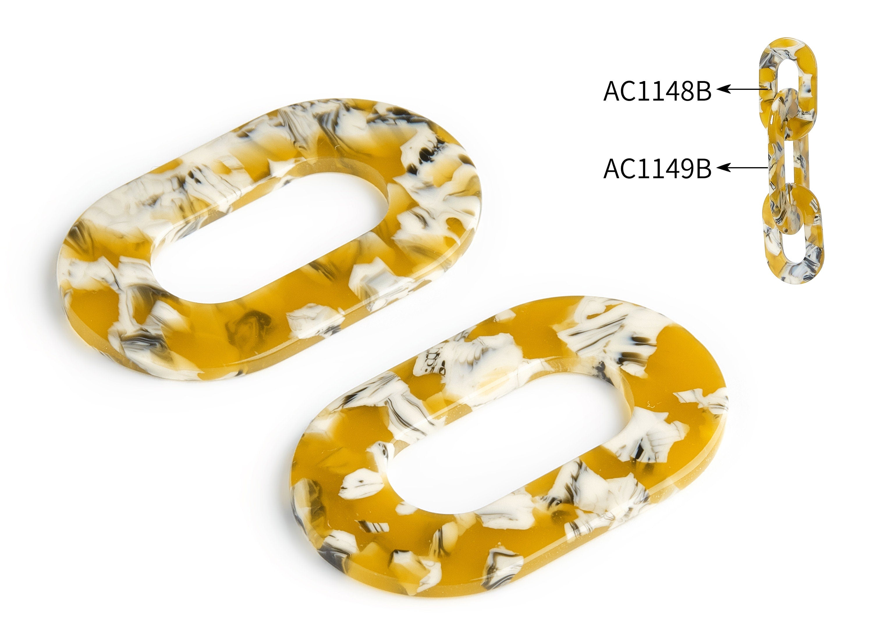 Acetate Oval Earring Charms - Oval Shaped Pendant - Earring Findings - Jewelry Supplies - Color Code: A14 - 46.89x29.3x2.63mm - AC1149B - DOMEDBAZAAR