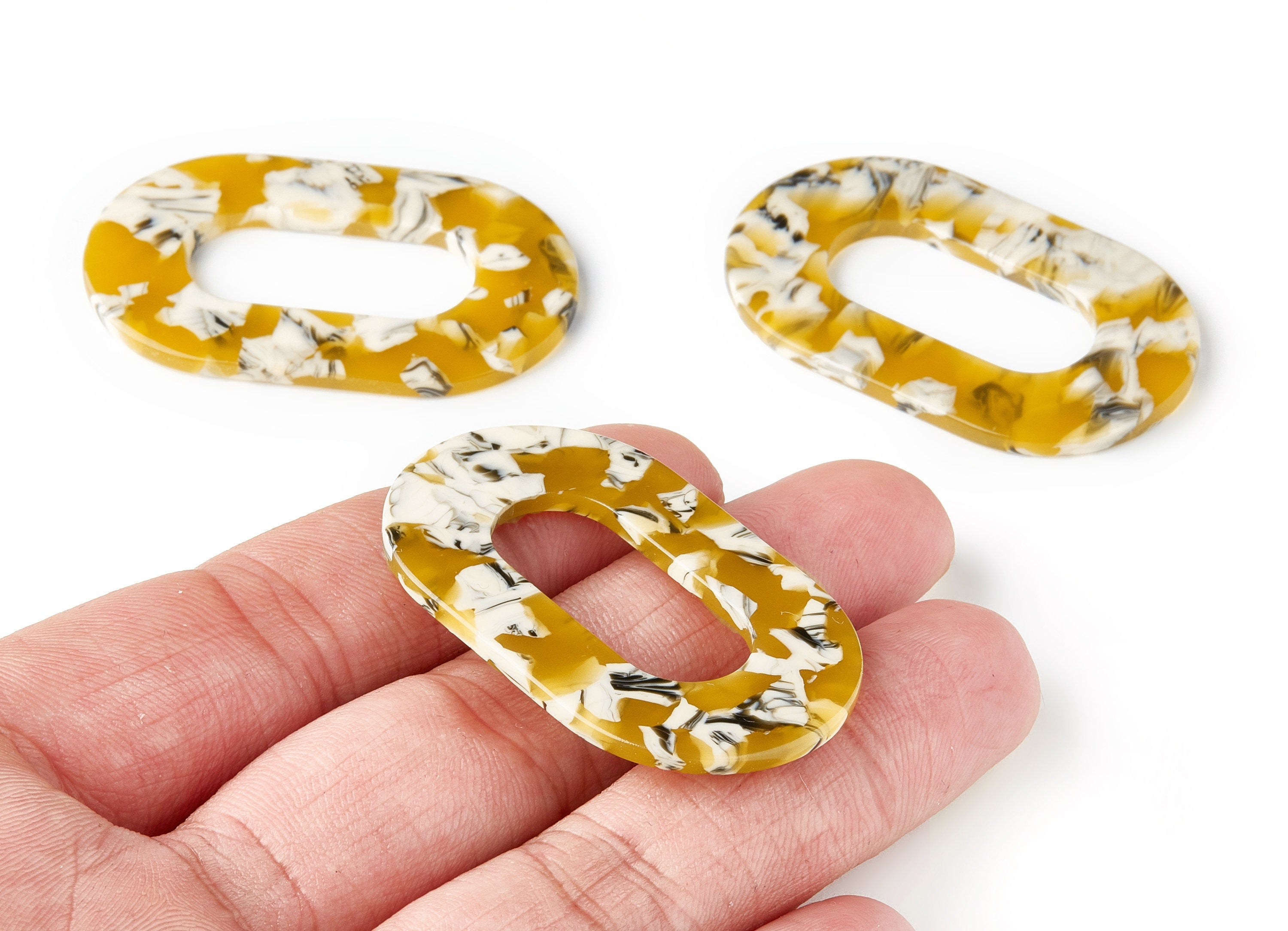 Acetate Oval Earring Charms - Oval Shaped Pendant - Earring Findings - Jewelry Supplies - Color Code: A14 - 46.89x29.3x2.63mm - AC1149B - DOMEDBAZAAR