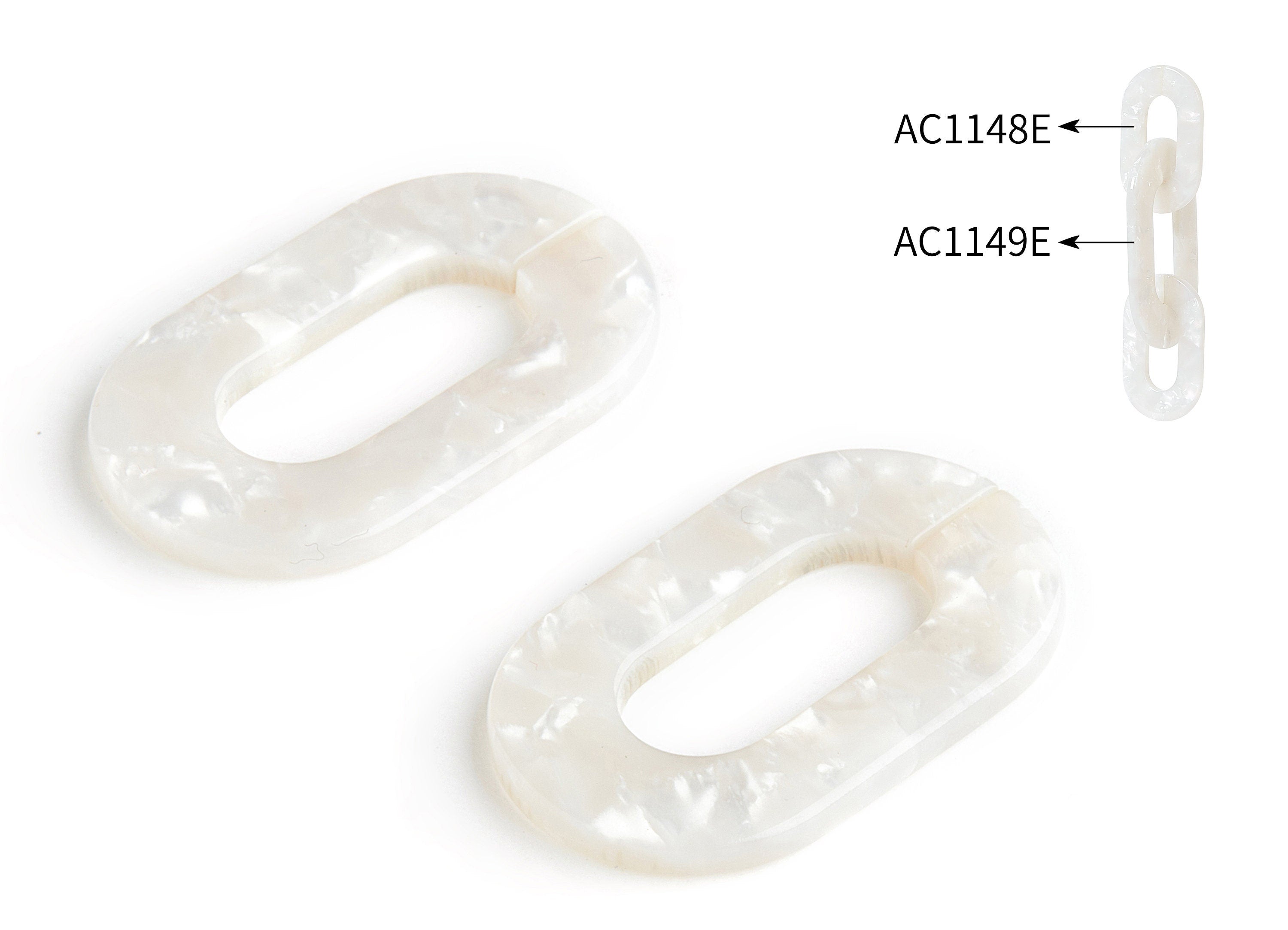 Acetate Oval Earring Charms - Laser Cut Open Oval Flat Cable Chain - Jewelry Supplies - Color Code: A12 - 32.52x19.75x2.66mm - AC1148E - DOMEDBAZAAR