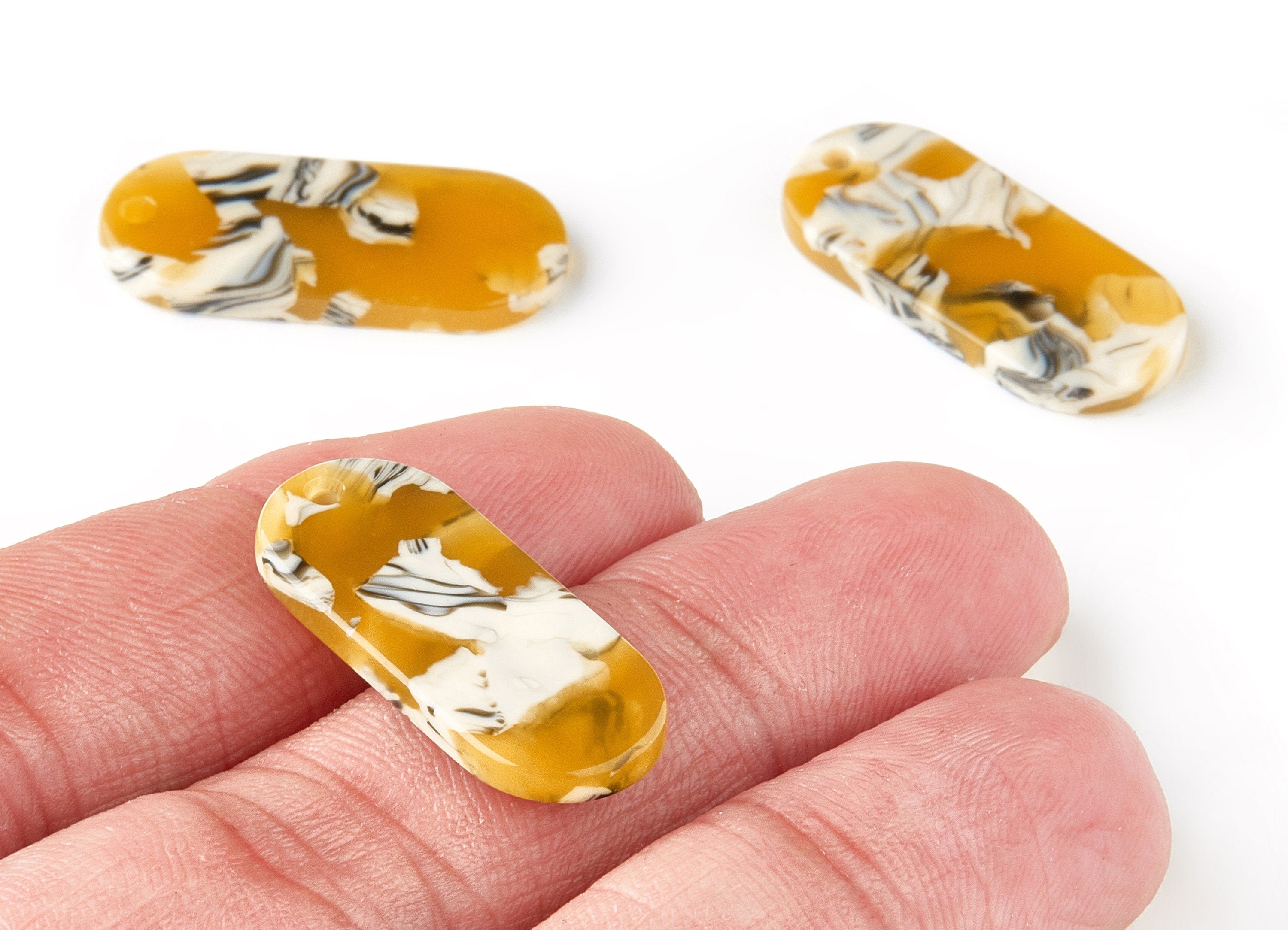 Acetate Oval Earring Charms - Acrylic Oval Pendant - Earring Findings - Jewelry Supplies - Color Code: A14 - 26.6x11.7x2.65mm - AC1209B - DOMEDBAZAAR