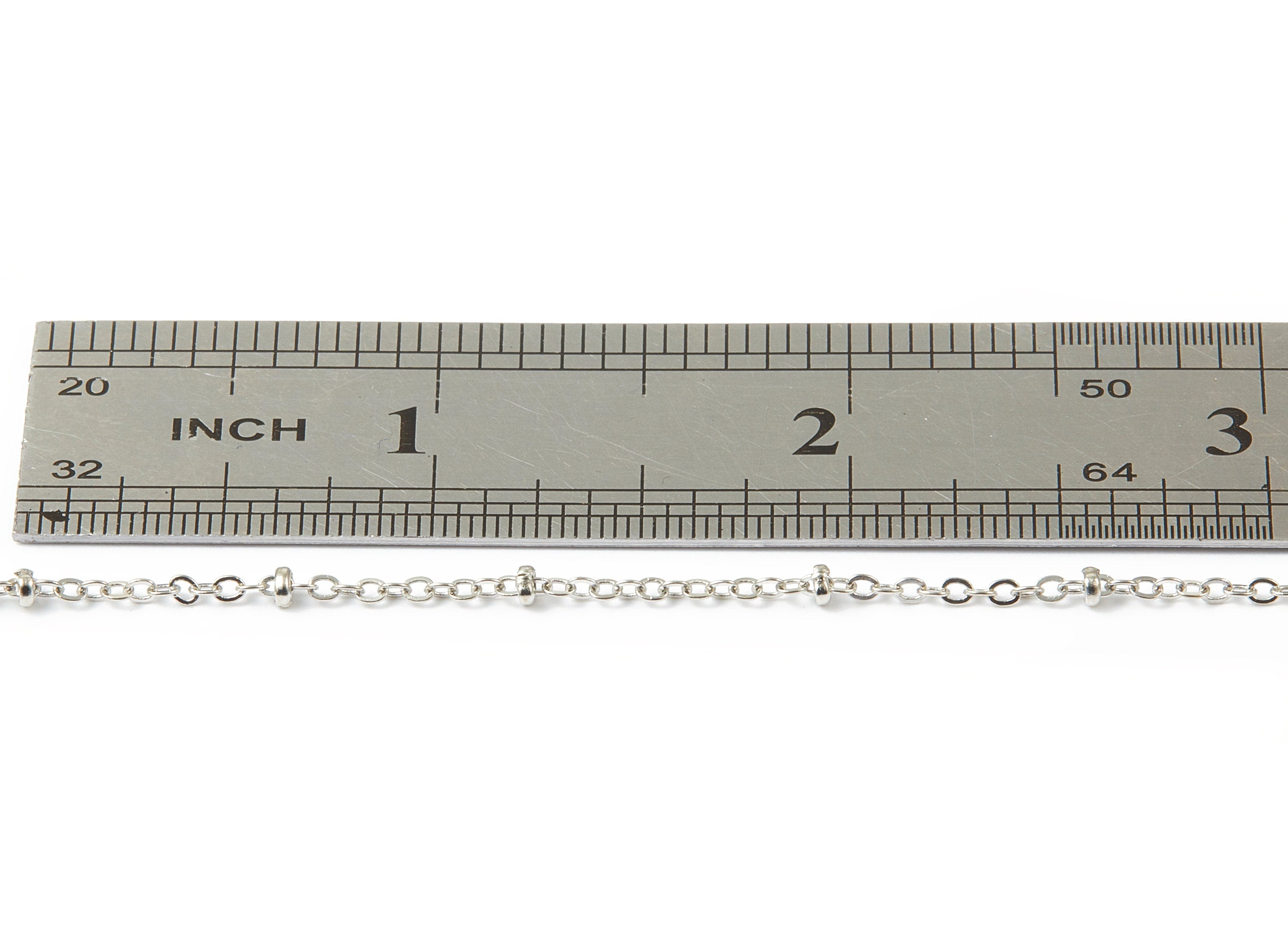 Ball Satellite Flat Cable Chain -Silver Tone Plated Chain - Iron - Soldered - 0.08" x 0.06" x 0.09" - Necklace Jewellery Making - CC1093S - DOMEDBAZAAR