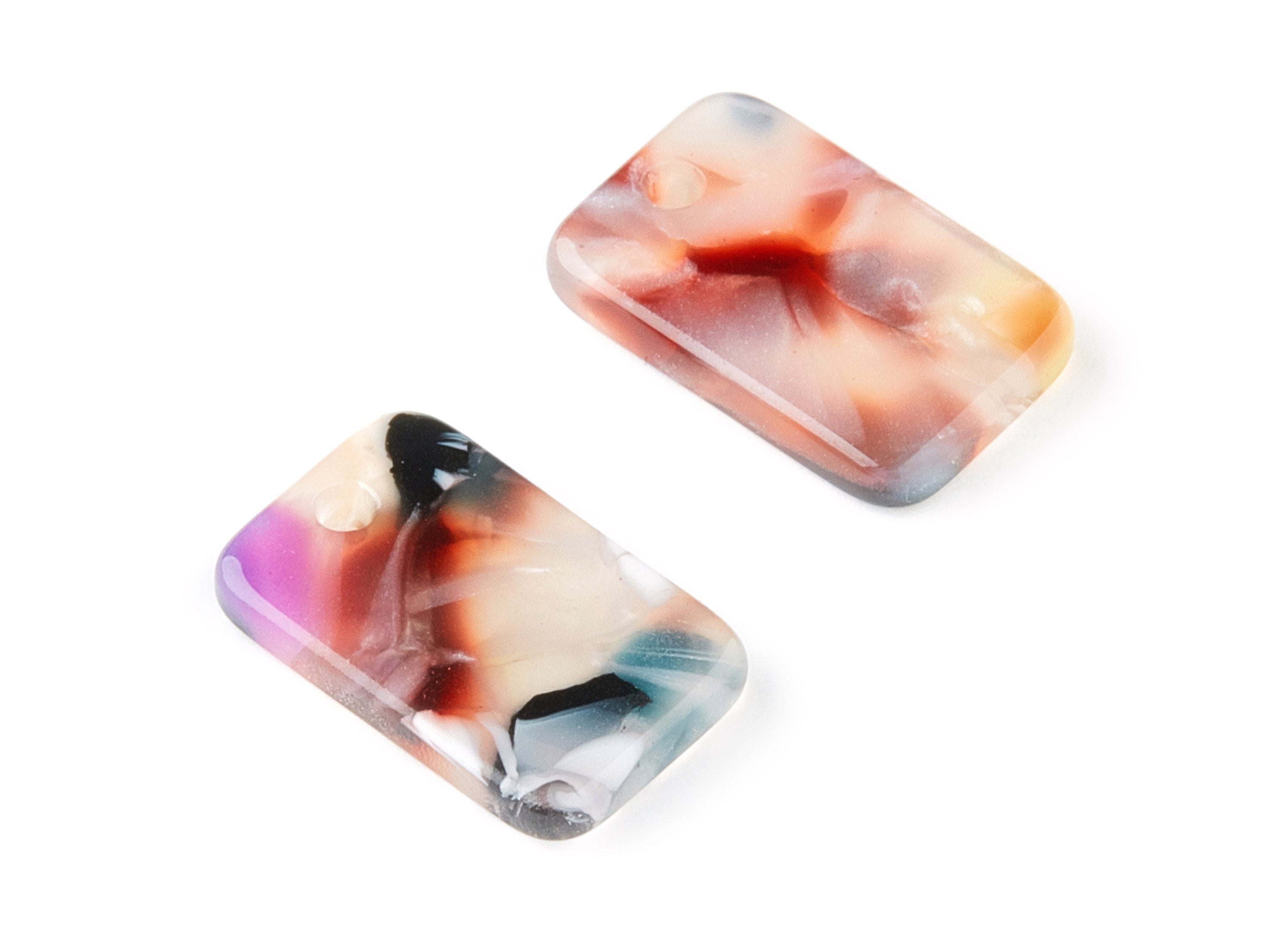 Acetate Rectangle Earring Charms - Rectangle Pendant - Earring Findings - Jewelry Supplies - Color Code: A11 - 16.9x10.9x2.7mm - AC1143G - DOMEDBAZAAR