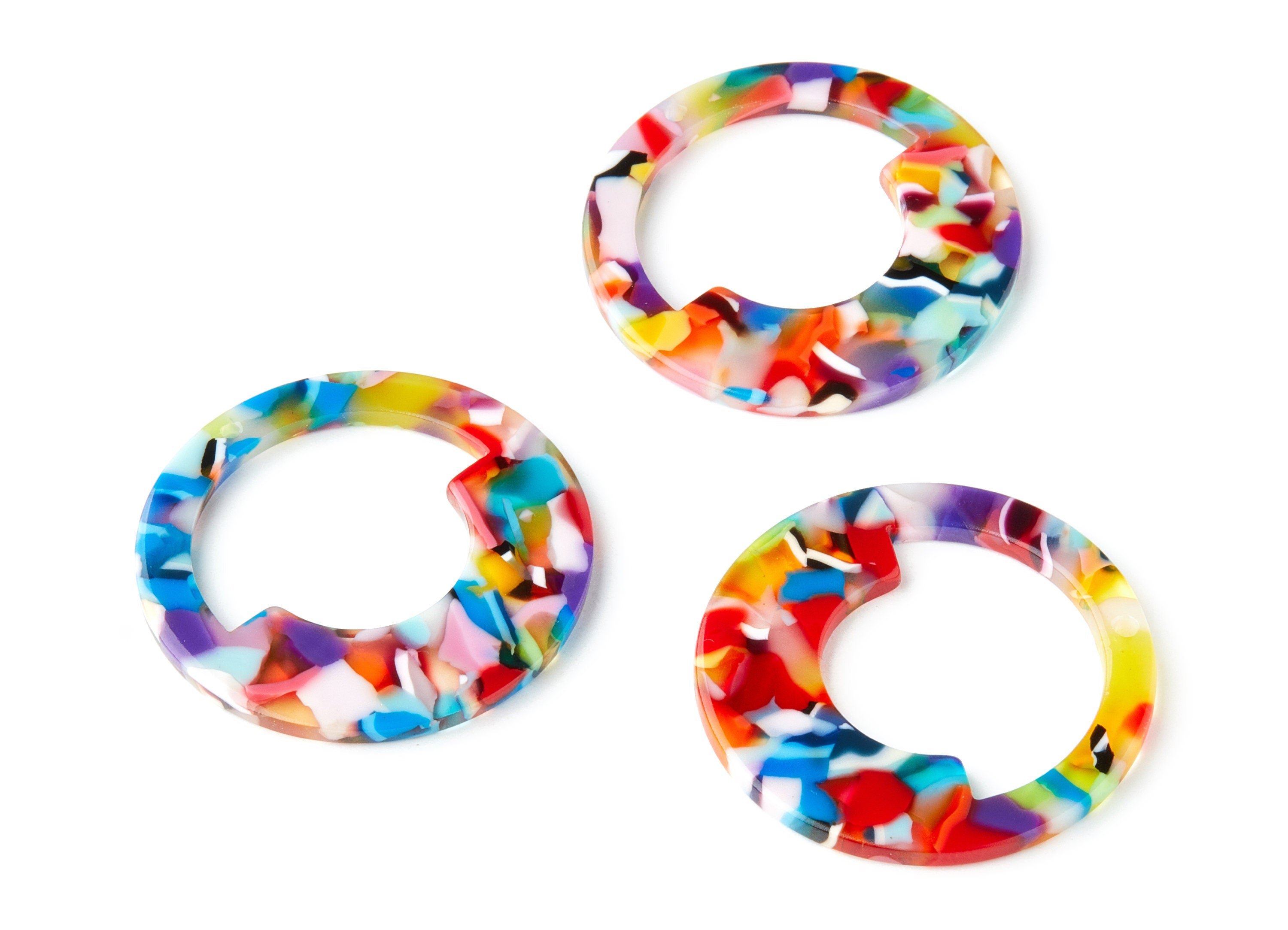 Acetate Circle Earring Charm - Acrylic Circle Pendant - Earring Findings - Jewelry Supplies - Color Code: A21 - 39.65 x39.65x2.5mm - AC1339D - DOMEDBAZAAR