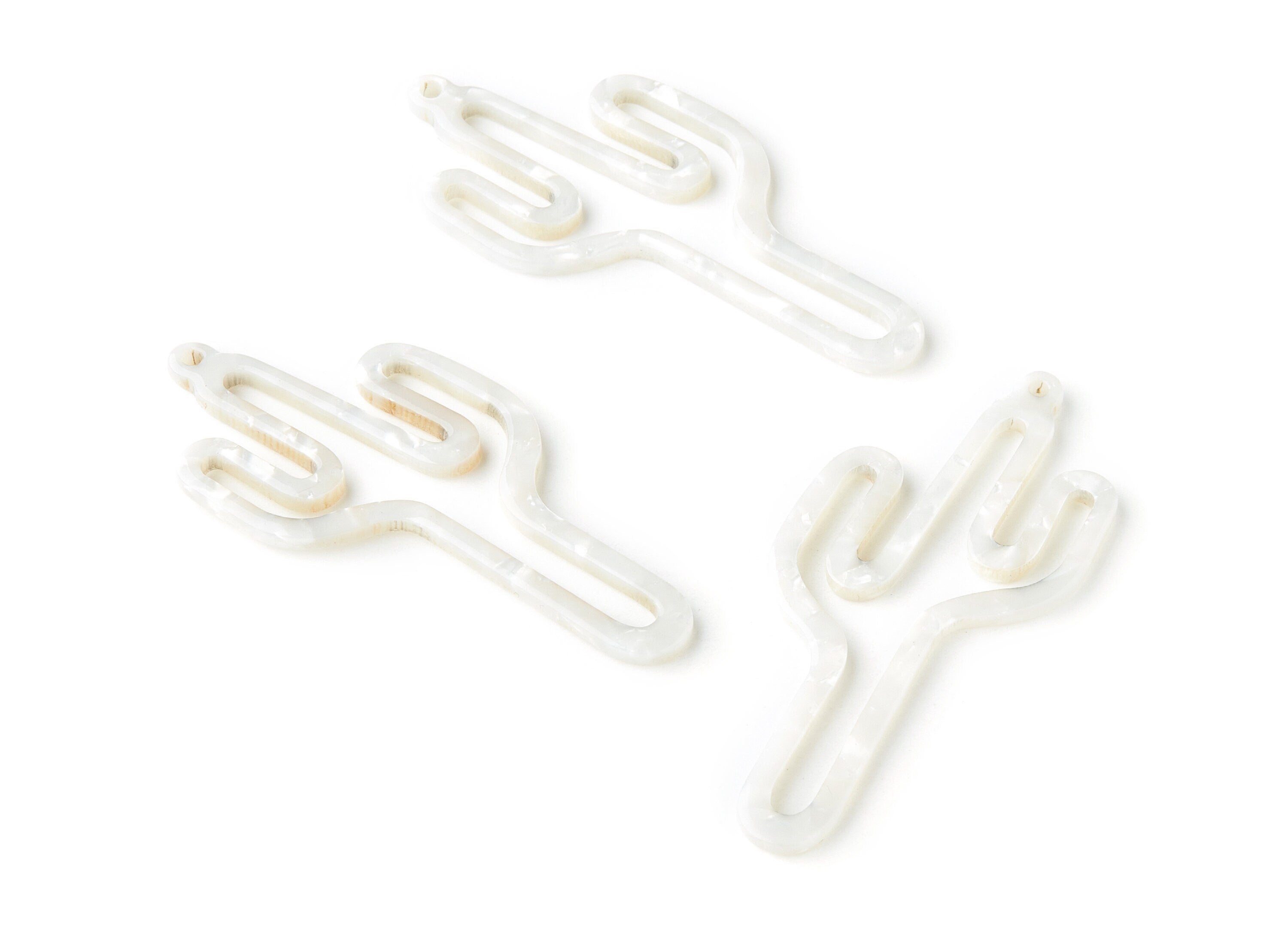 Acetate Acrylic Earring Charms - Cactus Shaped Pendant With 1 Hole - Color Code:A12 - Earring Findings - 64.47x29.15x2.65mm - AC1336E - DOMEDBAZAAR