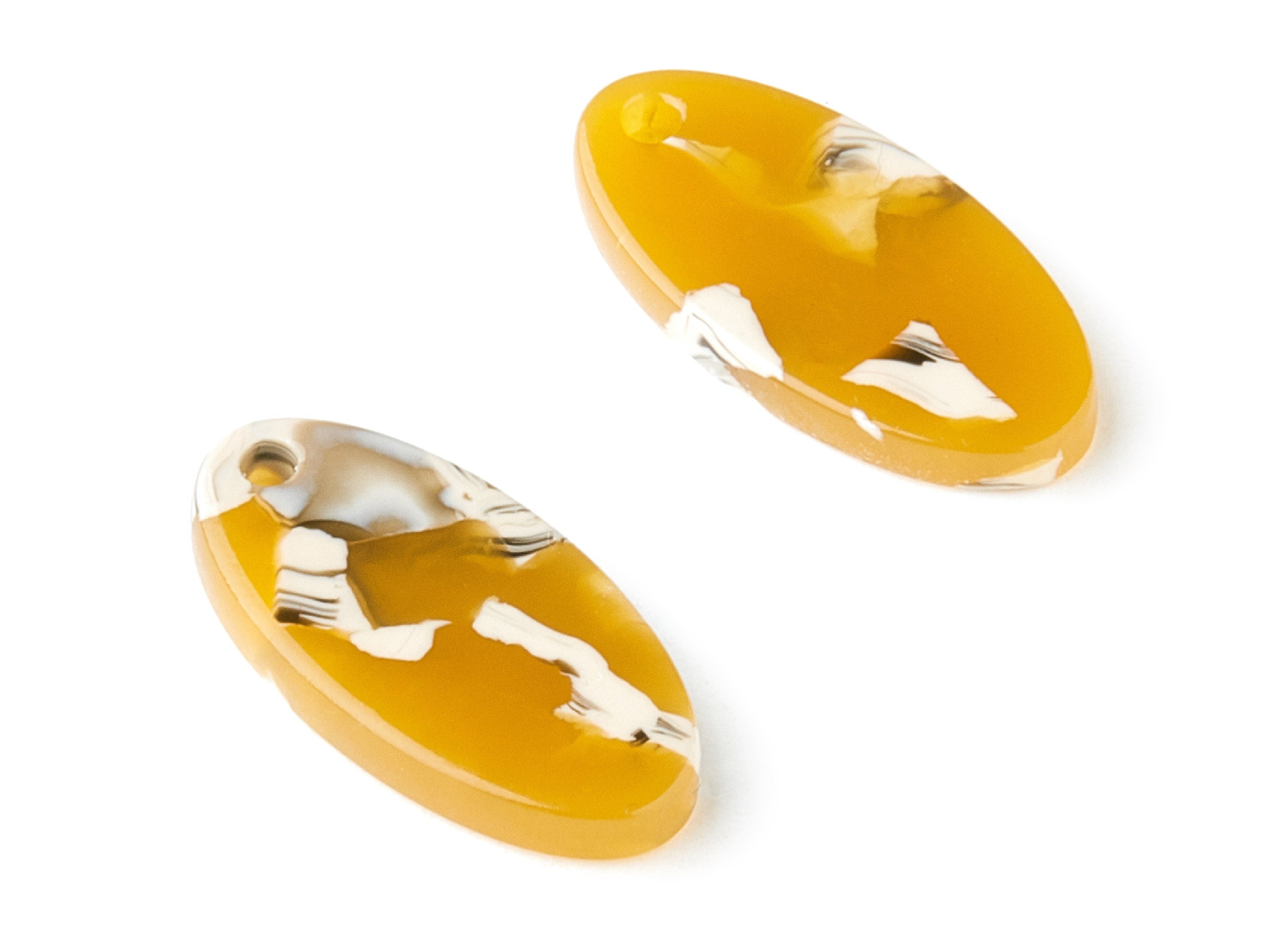 Acetate Oval Earring Charms - Oval Shaped Pendant - Earring Findings - Jewelry Supplies - Color Code: A14 - 21.72x10.82x2.6mm - AC1396B - DOMEDBAZAAR