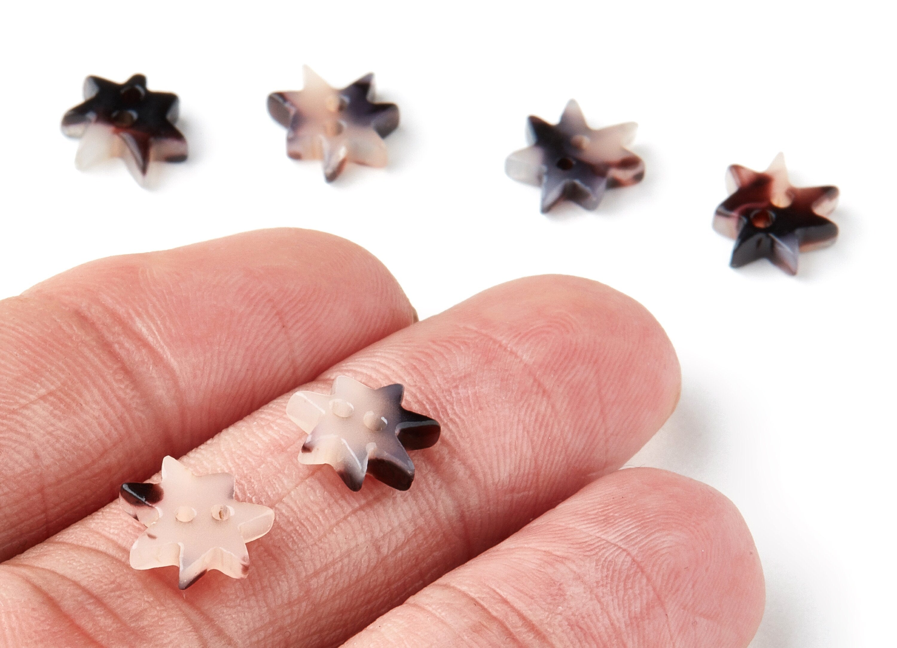 Acetate Acrylic Earring Charms - Star Shaped Acetate Pendant With 2 Holes - Color Code: A06 - Earring Findings - 10x8.82x2.6mm - AC1308B - DOMEDBAZAAR