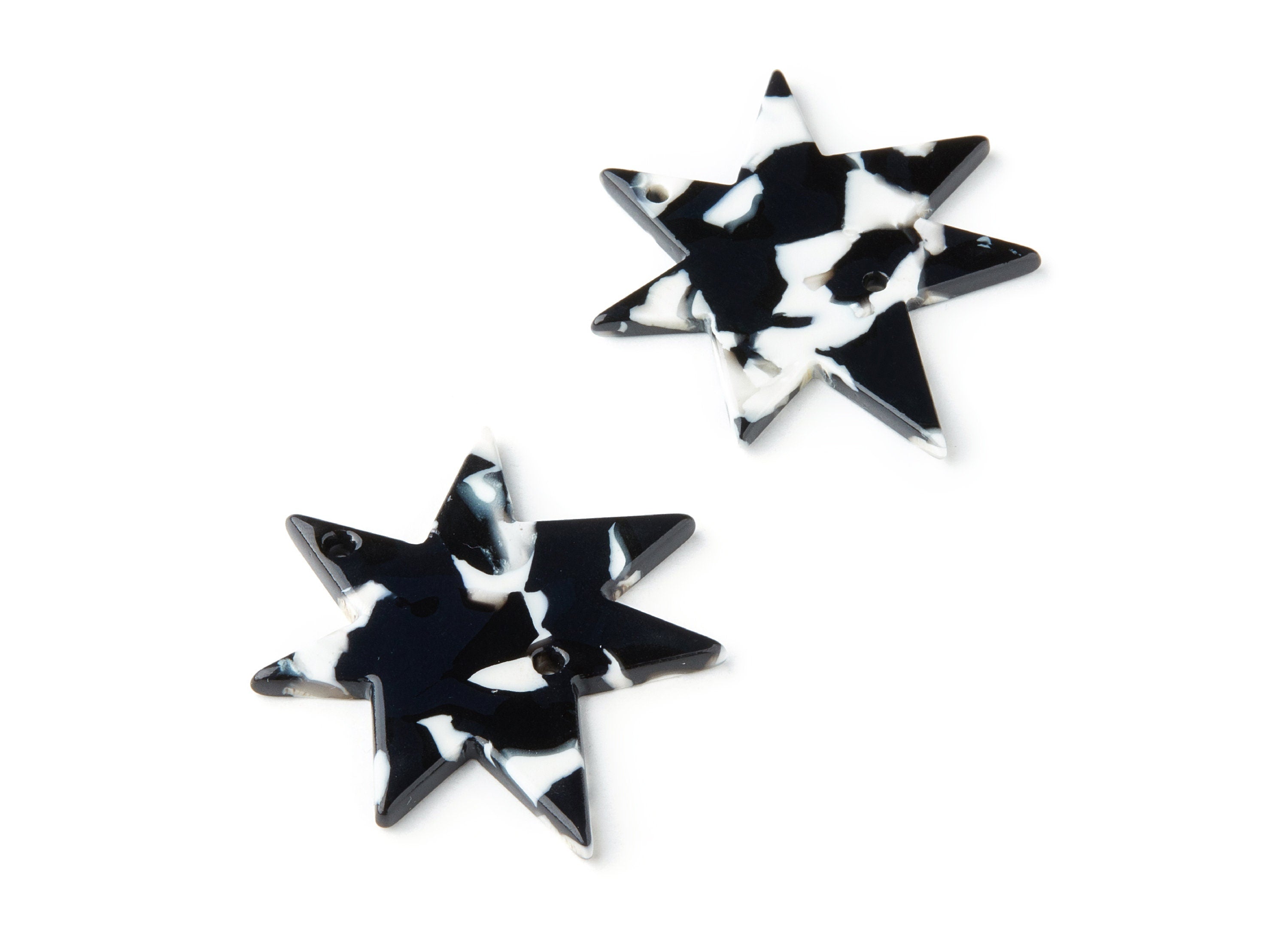 Acetate Star Earring Charms - Star Pendant - 2 Holes - Earring Findings - Jewelry Supplies - Color Code:A17 - 42.88x37.82x2.65mm - AC1309A - DOMEDBAZAAR