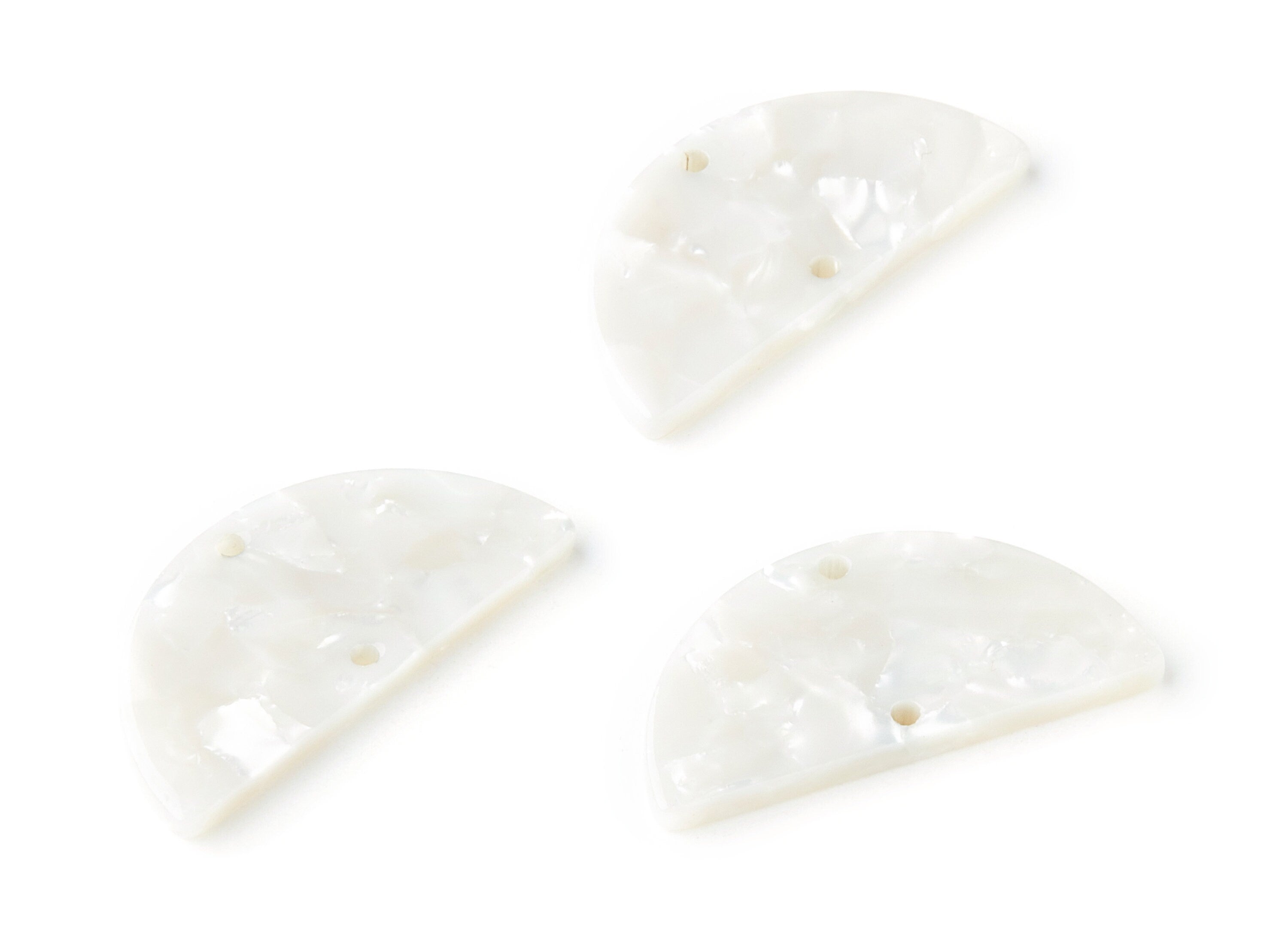 Acetate Semicircle Connectors - 2 Holes - Semicircle Connectors - Earring Findings - Color Code: A12 - 33.6x16.5x2.5mm - AC1218-A12 - DOMEDBAZAAR