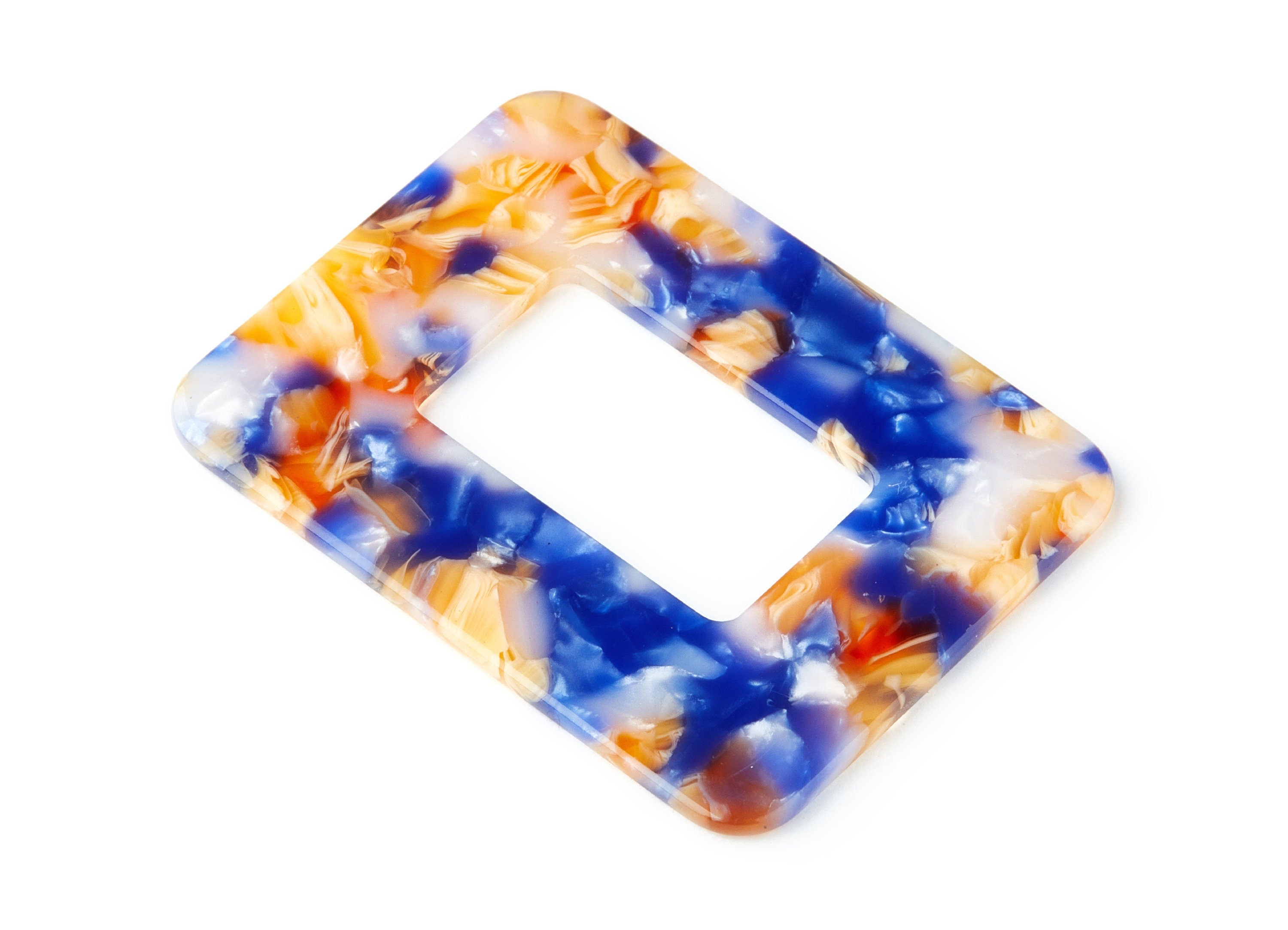 Acetate Rectangle Charms - Rectangle Earrings and Pendant - Earring Findings - Jewelry Supplys - Color Code:A96 - 64.6x49.7x2.49mm - AC1106M - DOMEDBAZAAR