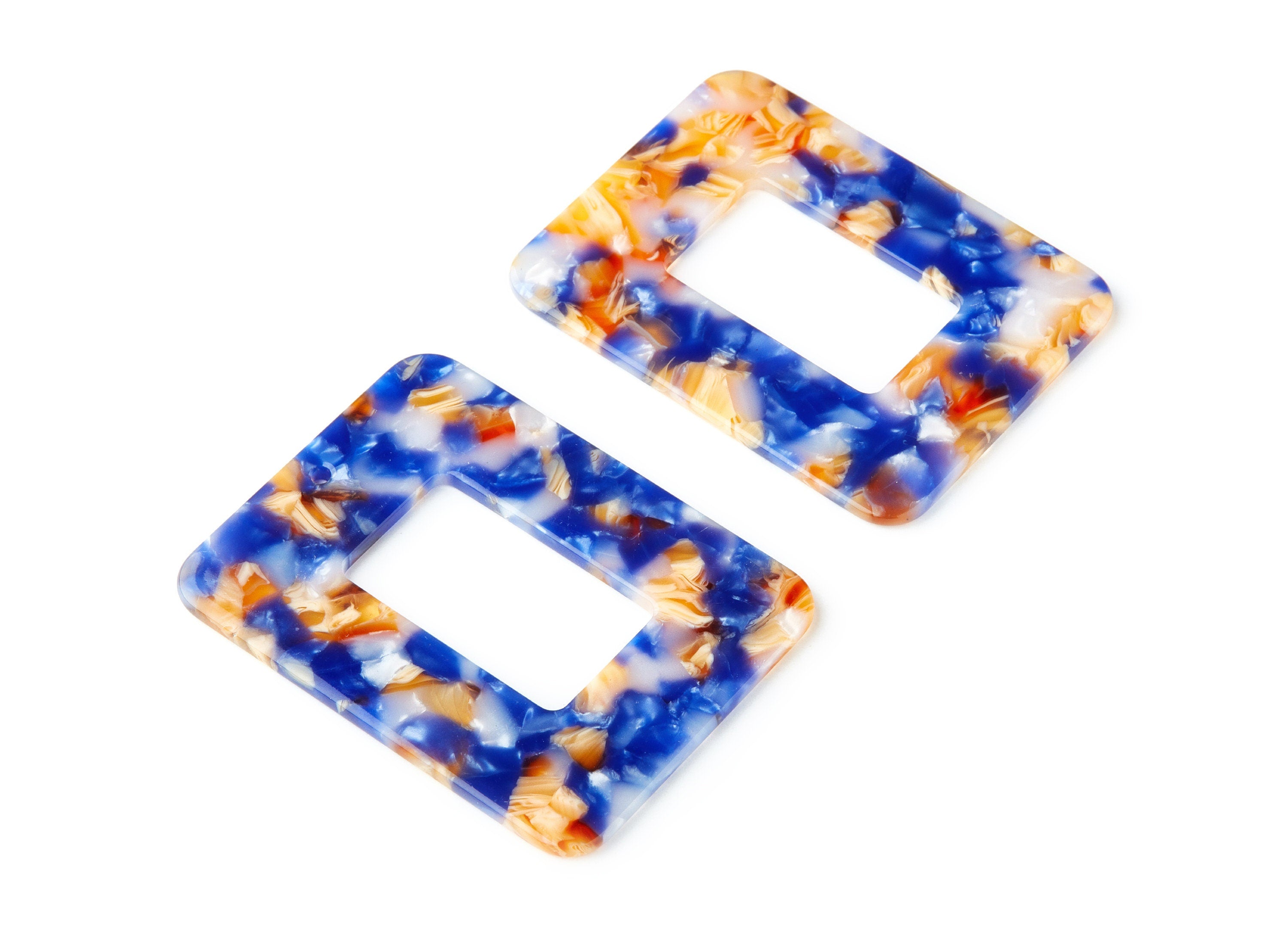 Acetate Rectangle Charms - Rectangle Earrings and Pendant - Earring Findings - Jewelry Supplys - Color Code:A96 - 64.6x49.7x2.49mm - AC1106M - DOMEDBAZAAR