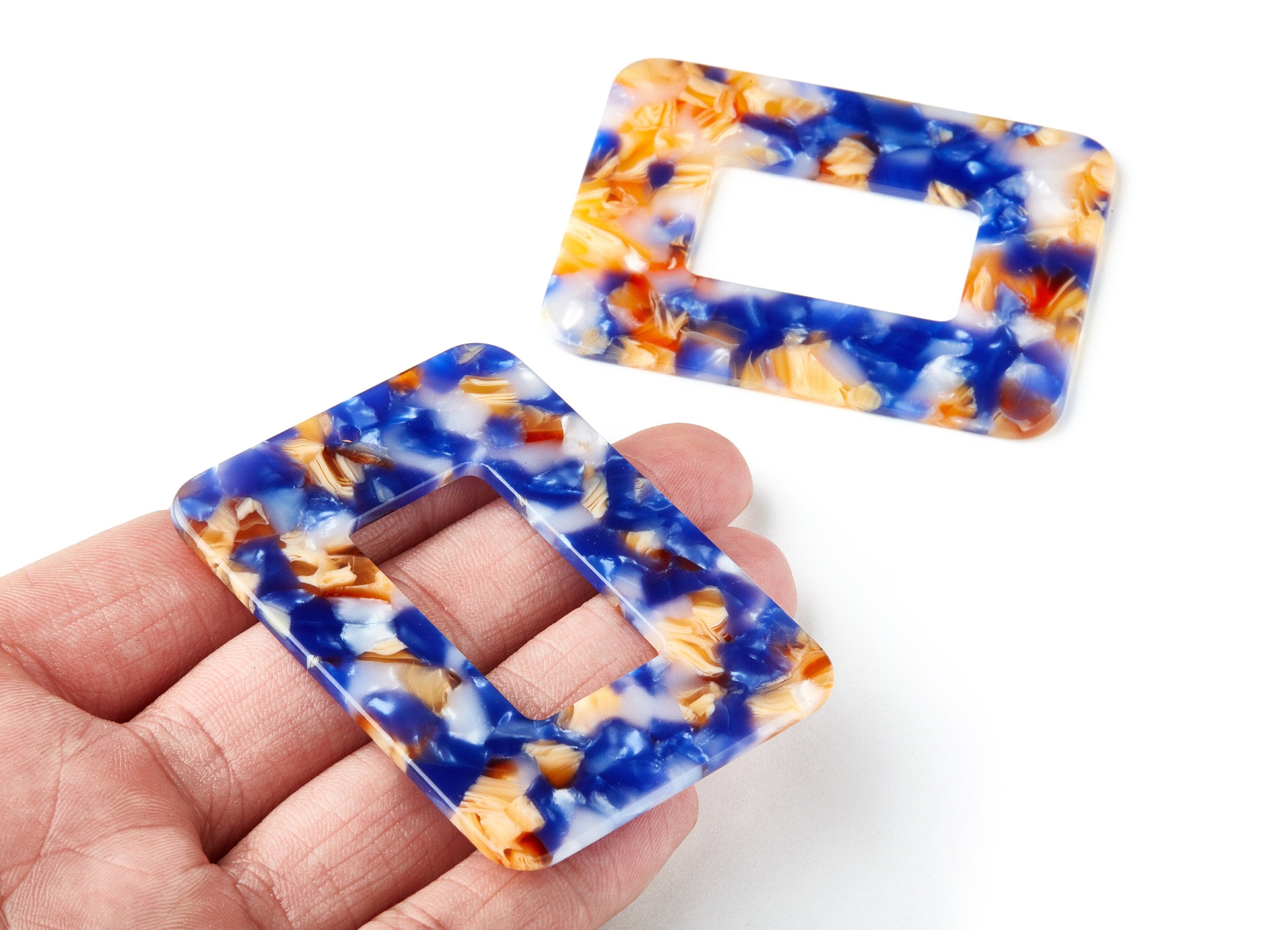 Acetate Rectangle Charms - Rectangle Earrings and Pendant - Earring Findings - Jewelry Supplys - Color Code:A96 - 64.6x49.7x2.49mm - AC1106M - DOMEDBAZAAR