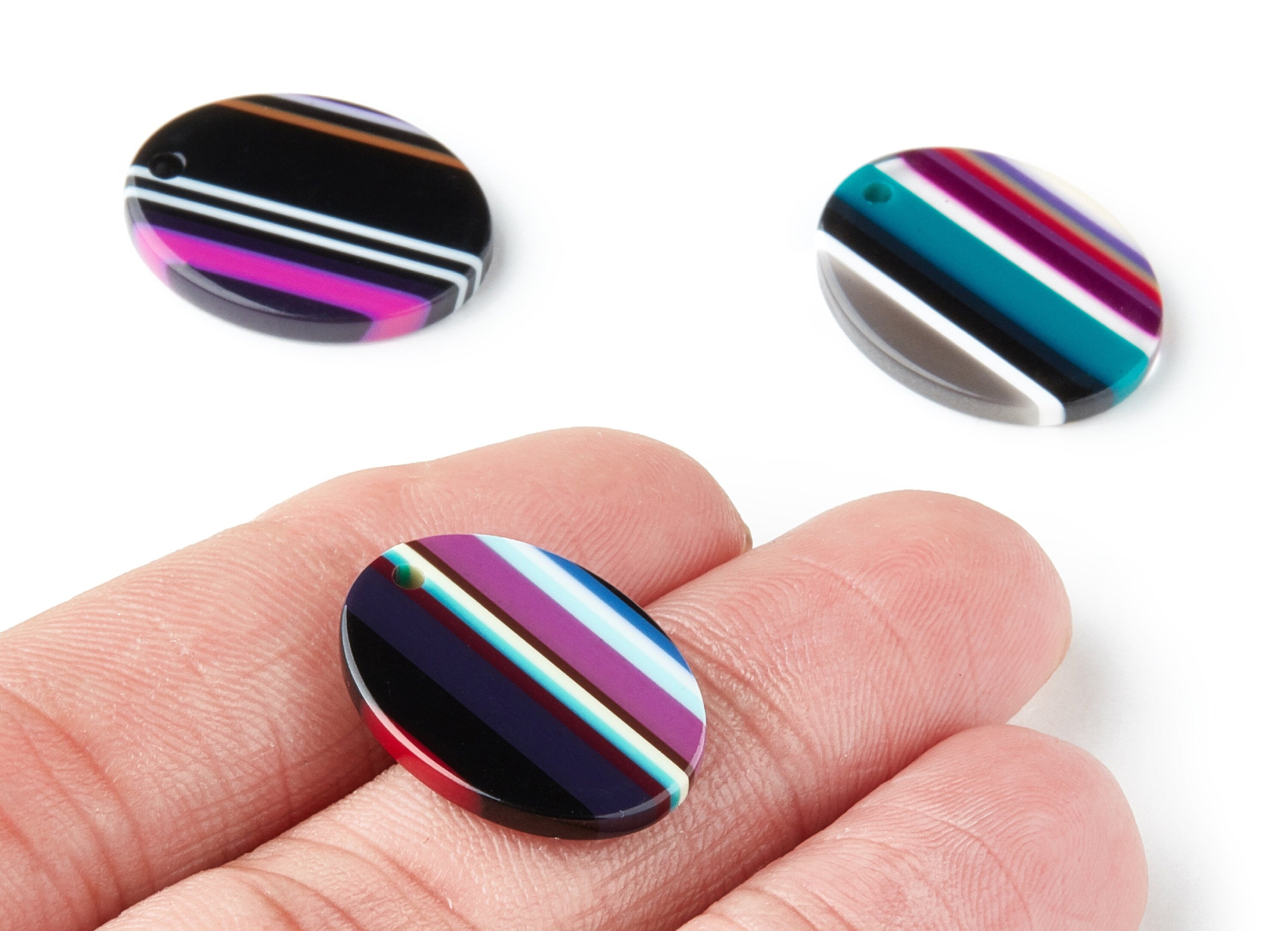 Acetate Oval Earring Charms - Acrylic Oval Pendant - Earring Findings - Jewelry Supplies - Color Code:A148 - 21.74x16.8x2.57mm - AC1302A - DOMEDBAZAAR