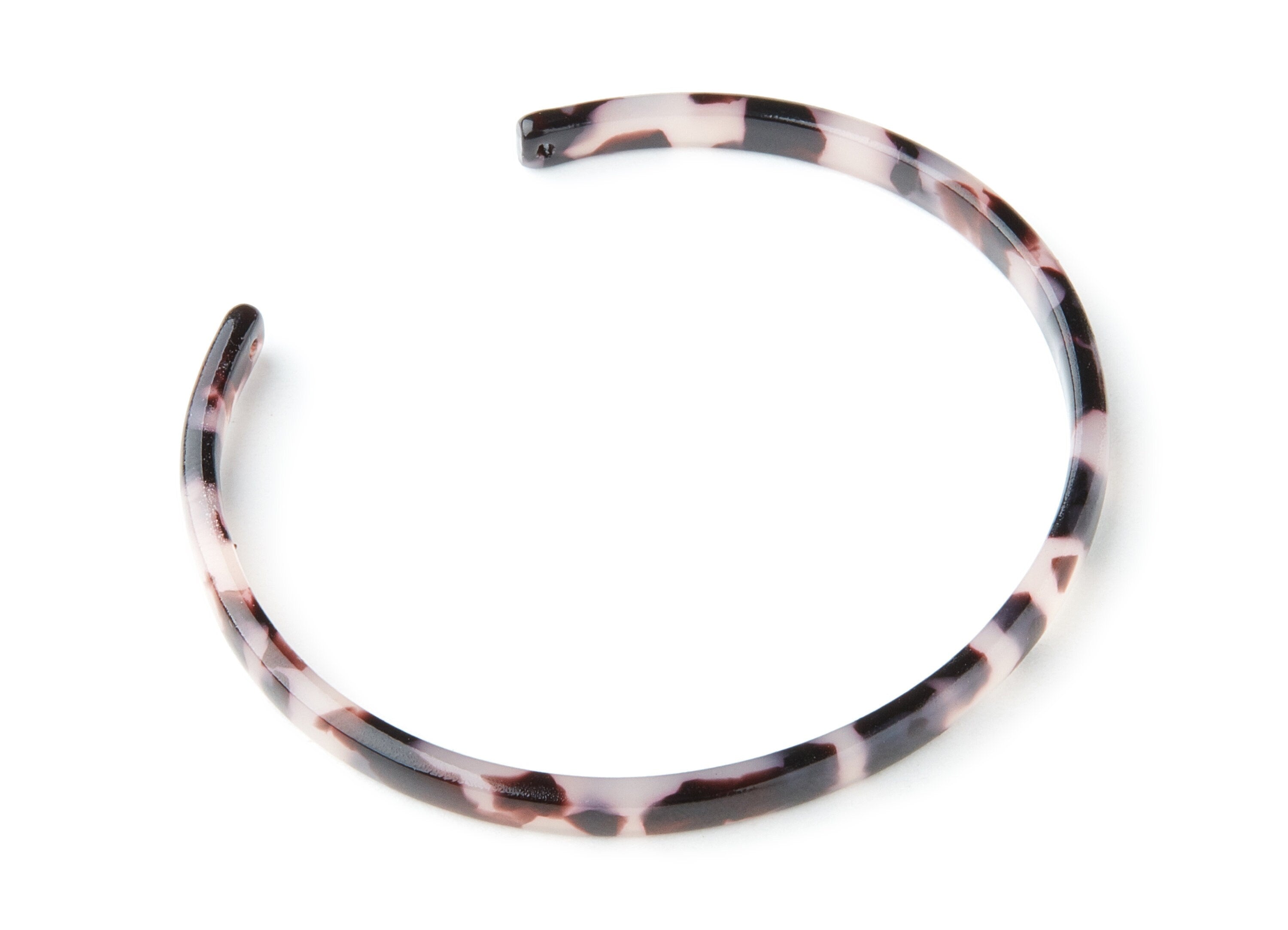 Acetate Acrylic Cuff Bracelet - Blonde Tortoise Shell Bracelet With 2 Holes - Circle Bracelet - Color Code: A06 - 63.5x55x2.6mm - AC1416A - DOMEDBAZAAR