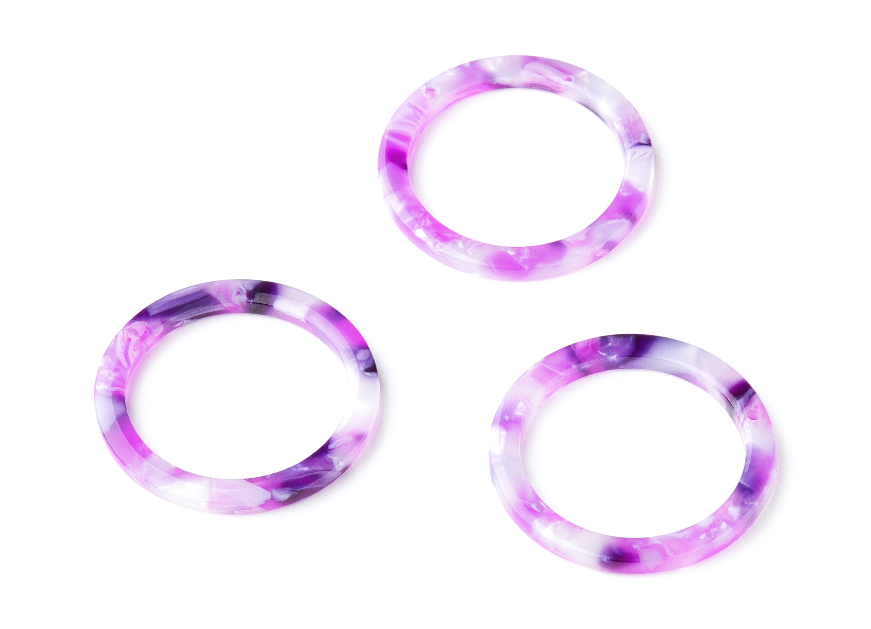 Acetate Circle Earring Charms - Circle Shaped Pendant - Earring Findings - Jewelry Supplies - Color Code: A224 - 29.8x29.8x2.52mm - AC1119J - DOMEDBAZAAR