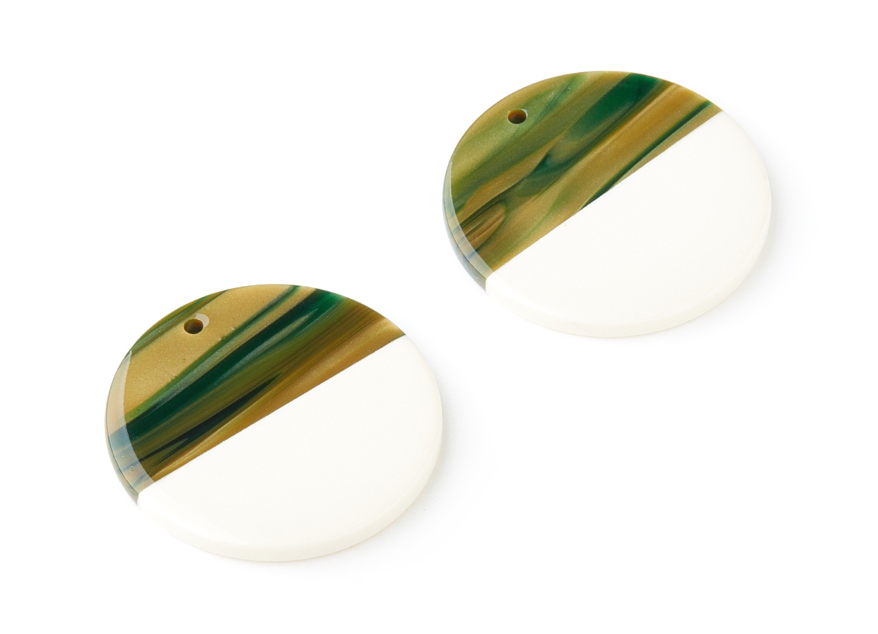 Acetate Round Earring Charms - Acrylic Coin Pendant - 1 Hole - Earring Findings - Jewelry Supplies - 30x30x2.7mm - AC1421A - DOMEDBAZAAR