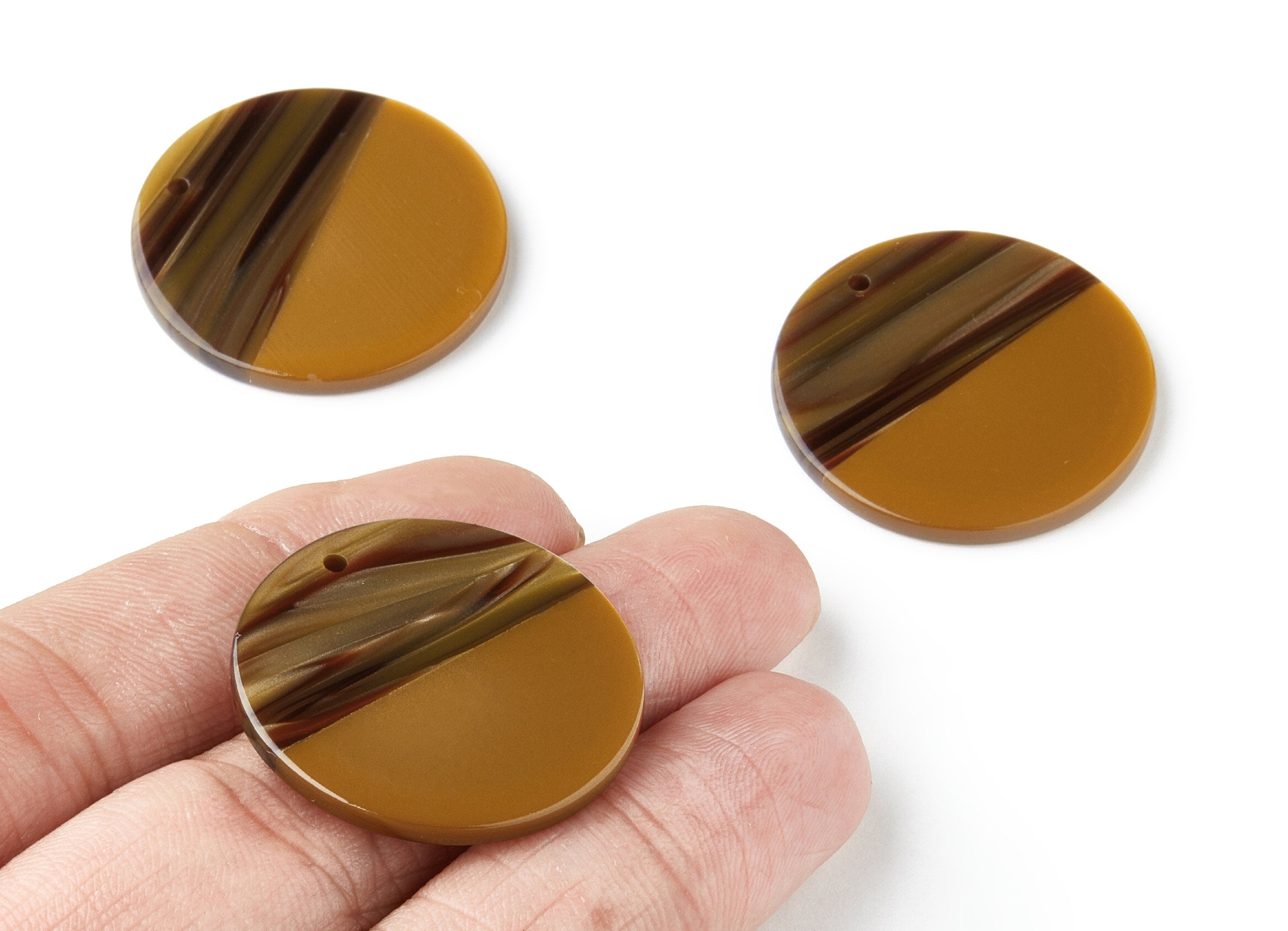 Acetate Round Earring Charms - Acrylic Coin Pendant - Earring Findings - Jewelry Supplies - 30x30x2.7mm - AC1421D - DOMEDBAZAAR