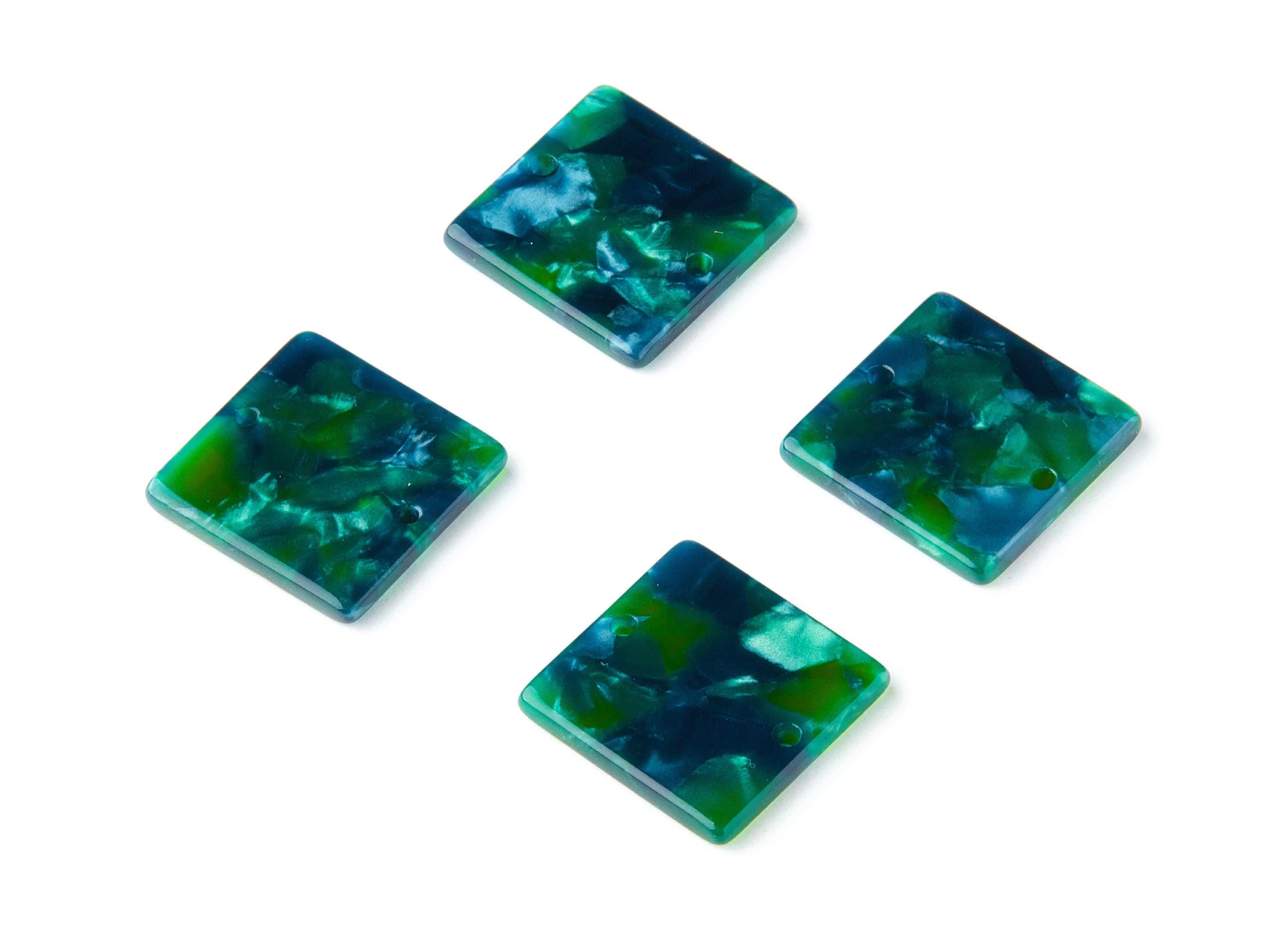 Acetate Square Earring Charms - Square Pendant - Earring Findings - Jewelry Supplies - Color Code: A13 - 19.74x19.77x2.69mm - AC1415B - DOMEDBAZAAR