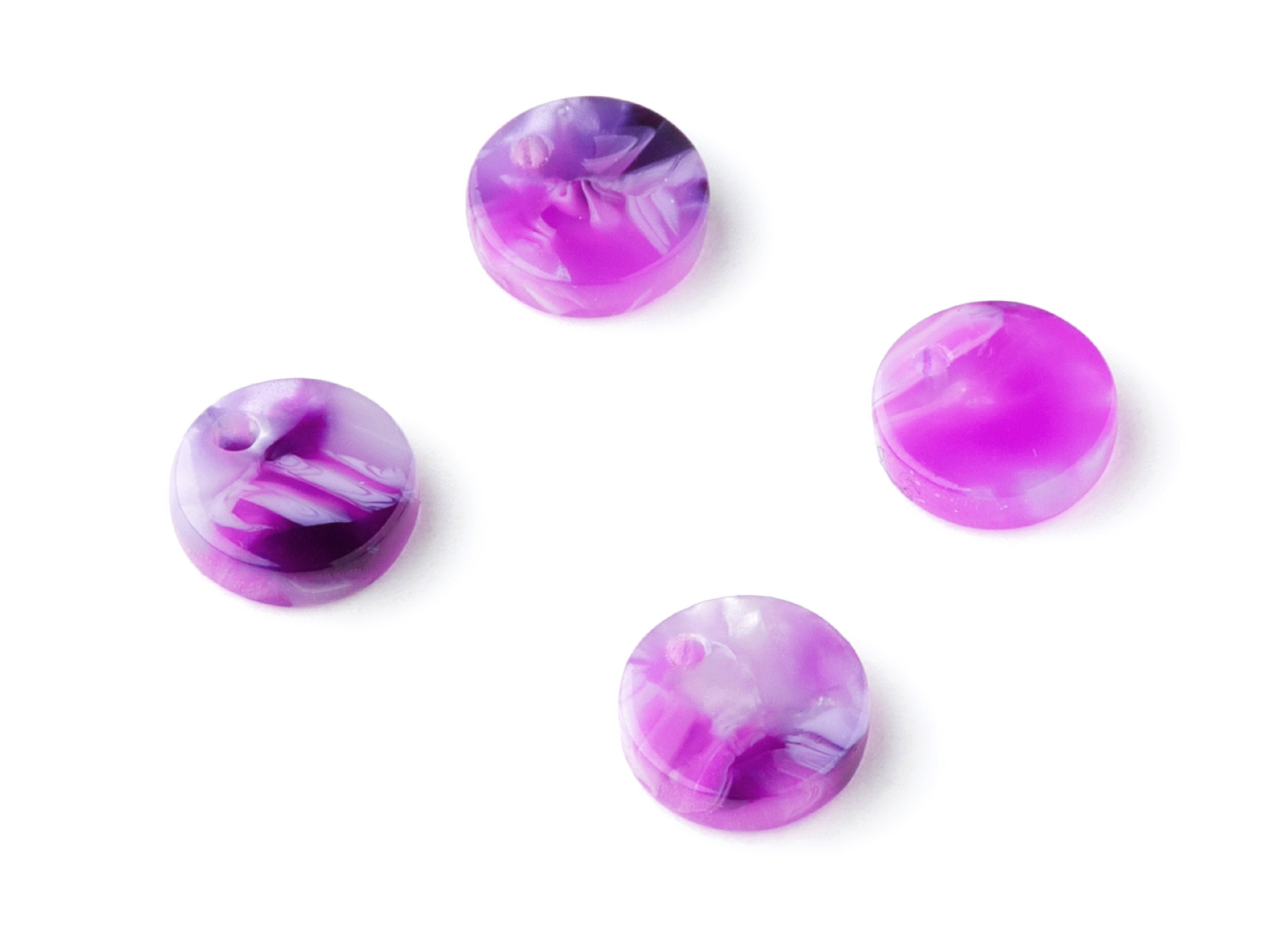 Acetate Round Charms - Coin Earring and Pendant - Earring Findings - Jewelry Supplies - Color Code: A224 - 8.82x8.82x2.7mm - AC1116J - DOMEDBAZAAR