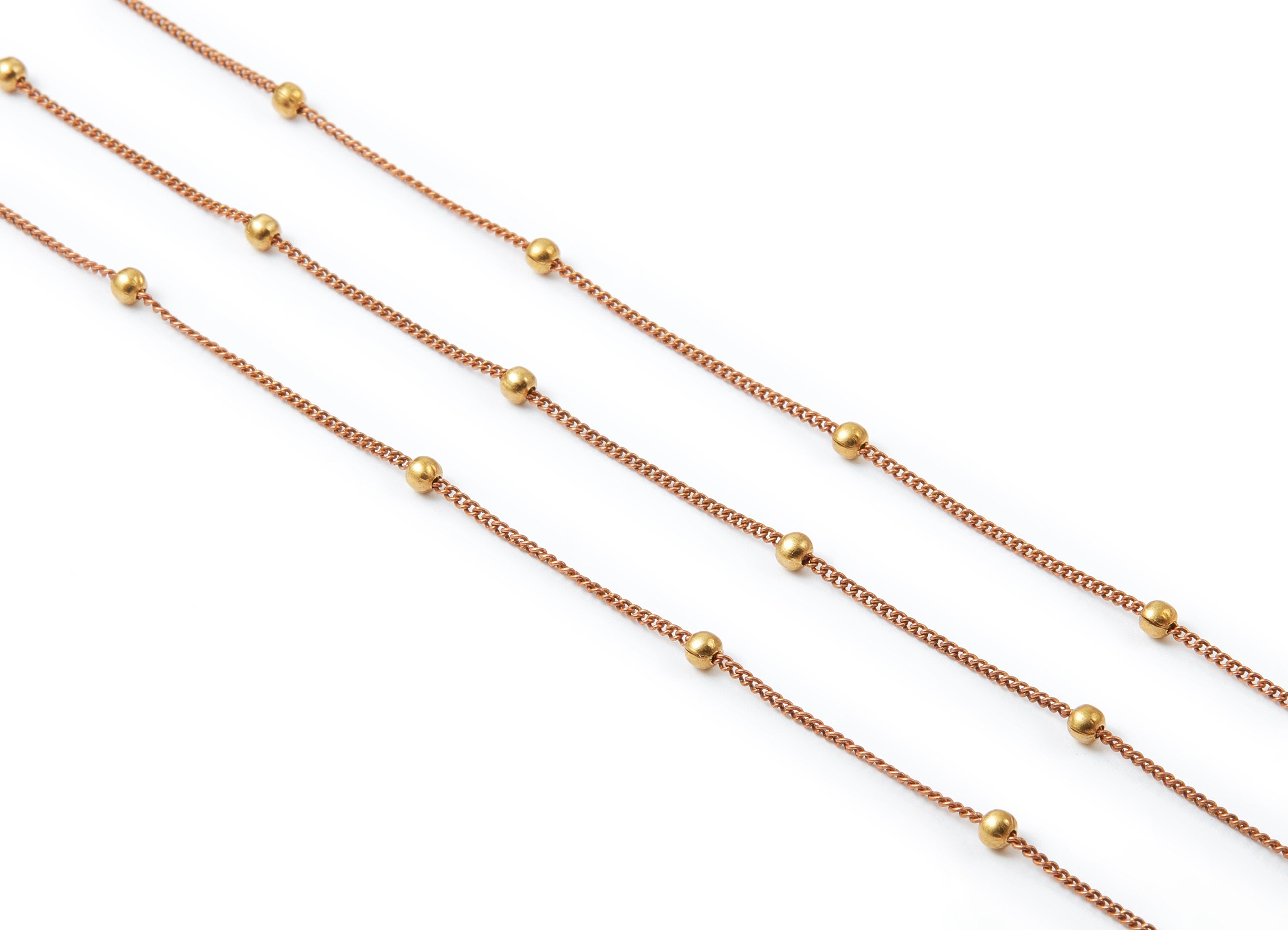 Ball Satellite Curb Chain - Iron Chain - Soldered - 0.05" x 0.03" x 0.11" - for Necklace Bracelet Jewellery Making - CC1097 - DOMEDBAZAAR