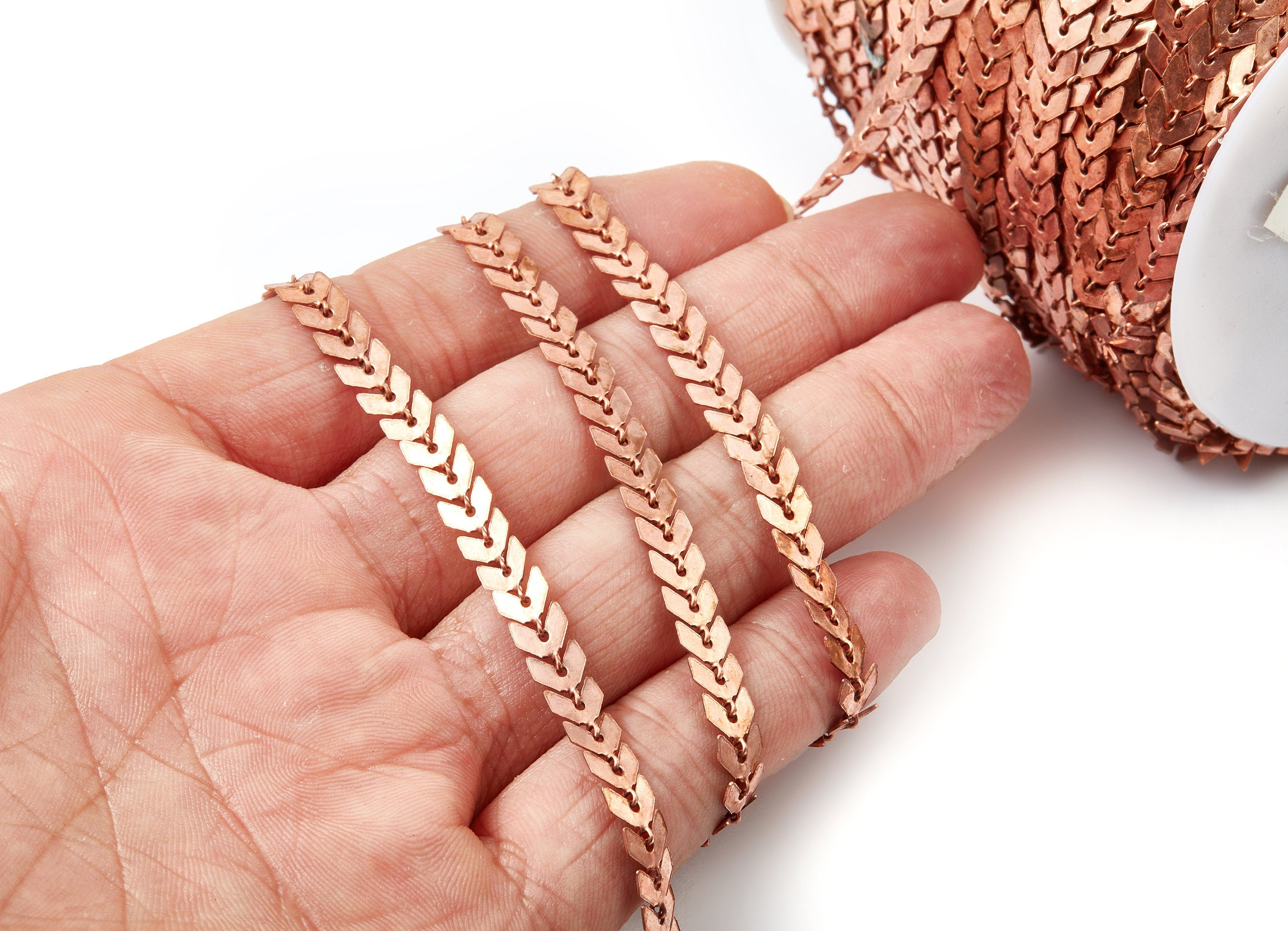 Fishbone Chain - Iron Chevron Choker Chain - Arrow Chain - 0.28" x 0.23" x 0.08" - for Necklace Jewellery Making - CC1117 - DOMEDBAZAAR
