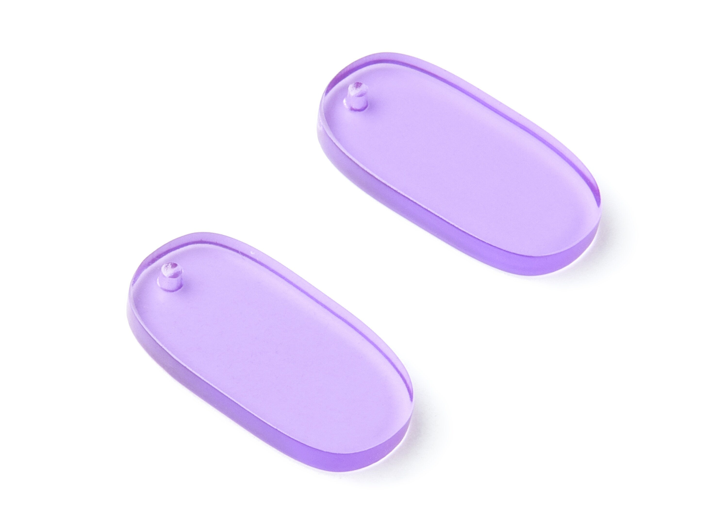 Acrylic Oval Earring Charms - Oval Shaped Pendant - Earring Findings - Jewelry Supplies - Color Code:A72 - 26.7x14x2.6mm - AC1156AD - DOMEDBAZAAR