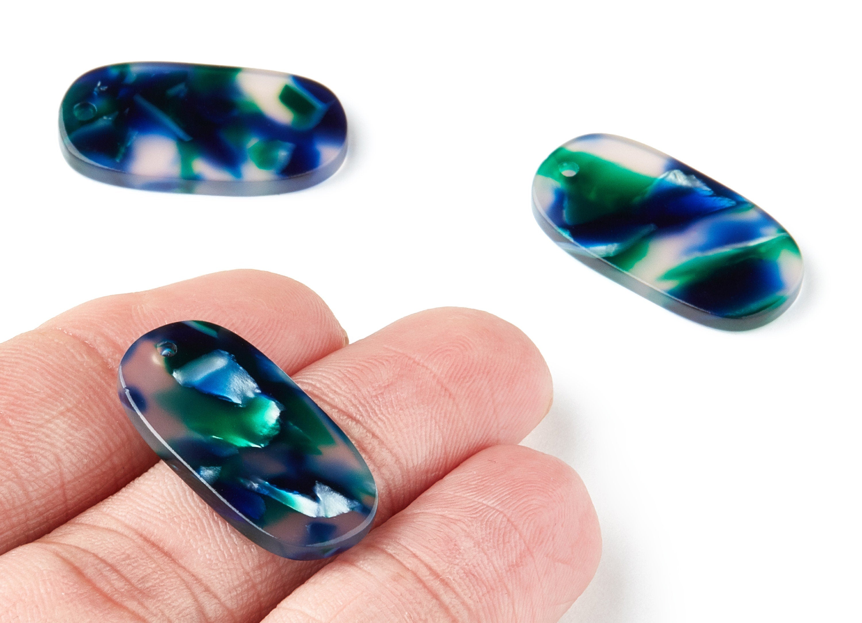 Acetate Oval Charms - Oval Earrings and Pendant - Earring Findings - Jewelry Supplys - Color Code:A18 - 26.7x14x2.6mm - AC1156AS - DOMEDBAZAAR