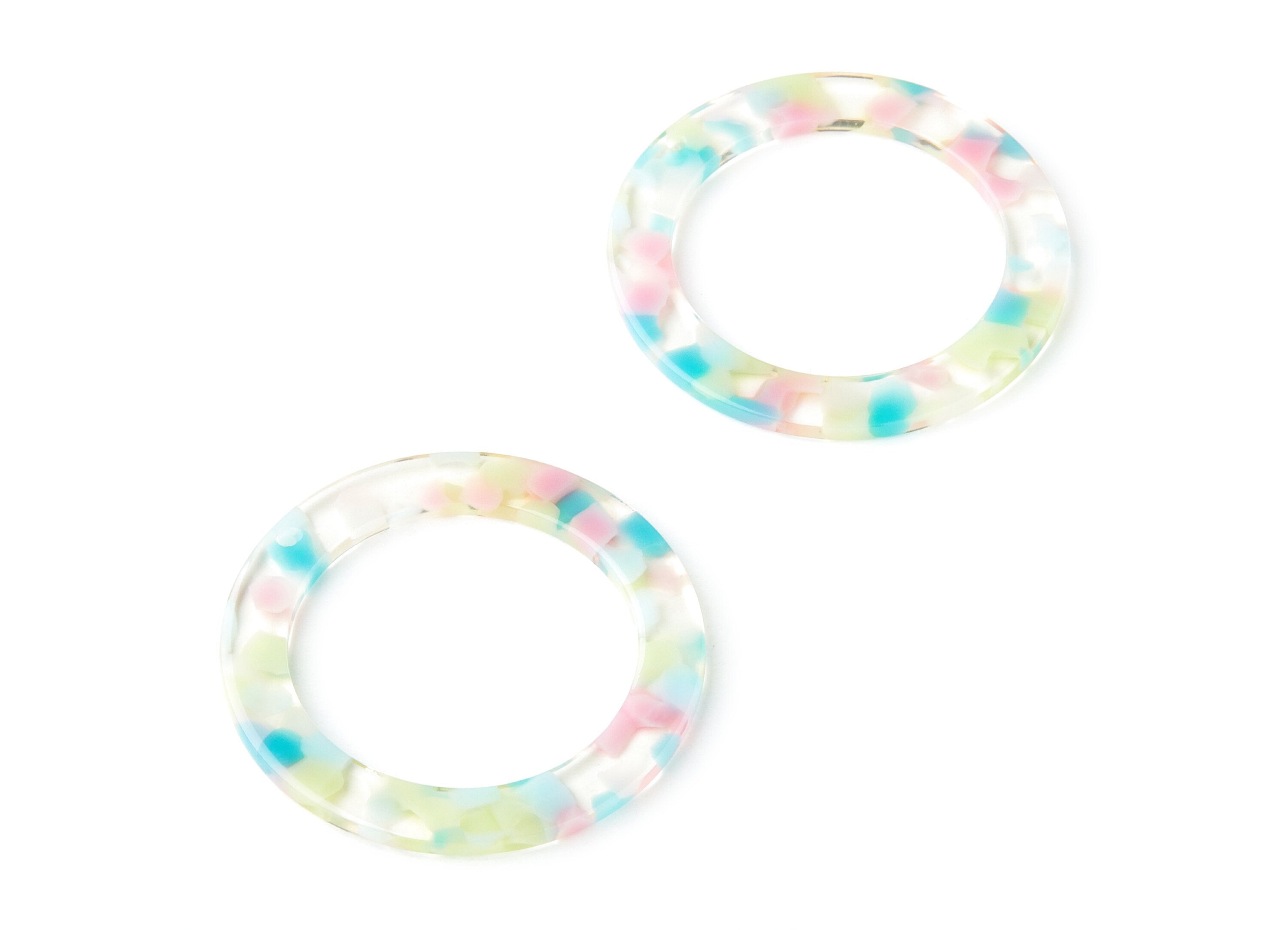 Acetate Circle Earring Charm - Acrylic Circle Pendant - Earring Findings - Jewelry Supplies - Color Code: A222 - 45.11x45.11x2.8mm - AC1252A - DOMEDBAZAAR