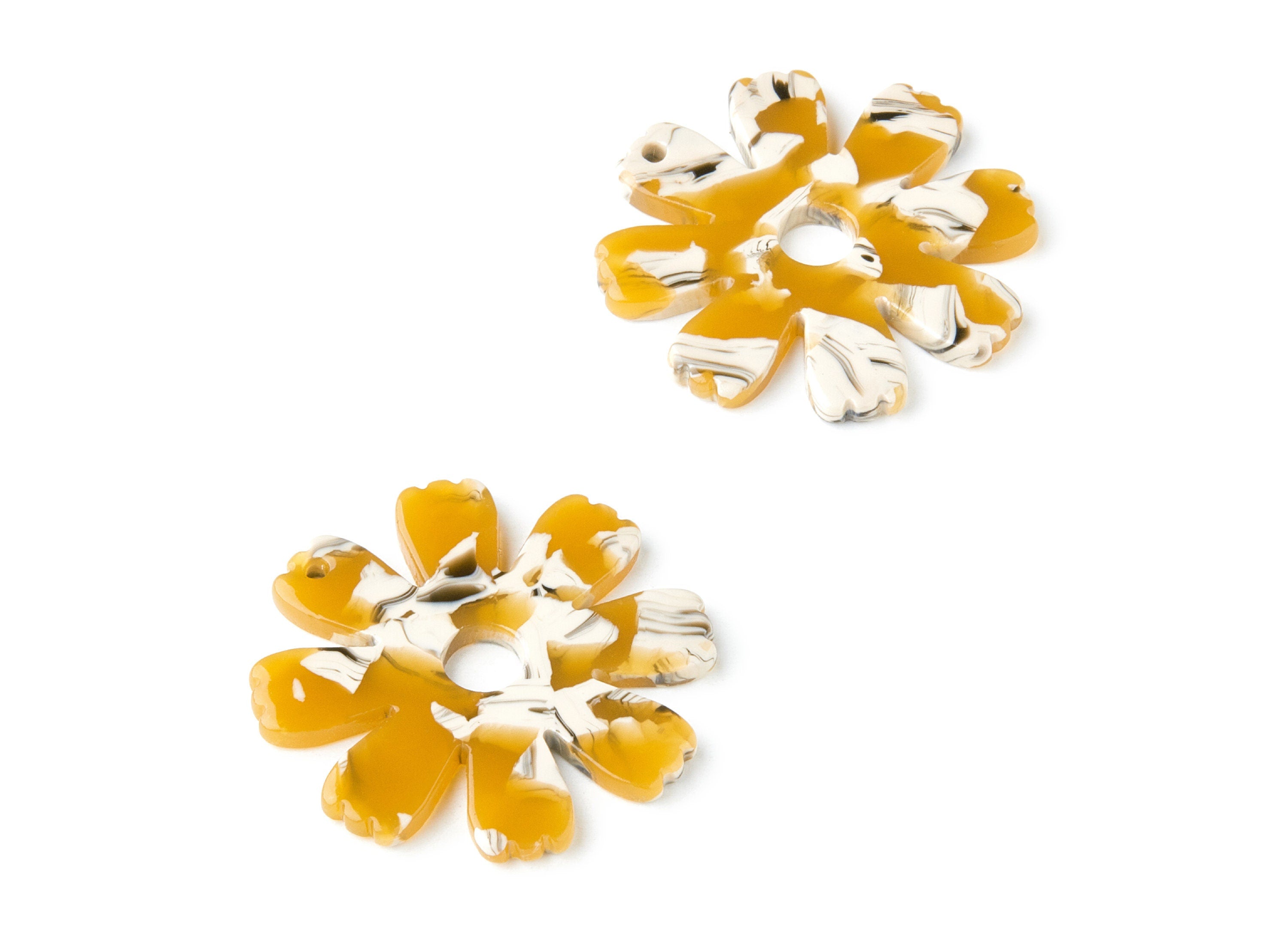 Acetate Flower Earring Charms - Flower Shaped Pendant - Earring Findings - Jewelry Supplies - Color Code: A14 - 34.73x33.57x2.57mm - AC1331F - DOMEDBAZAAR