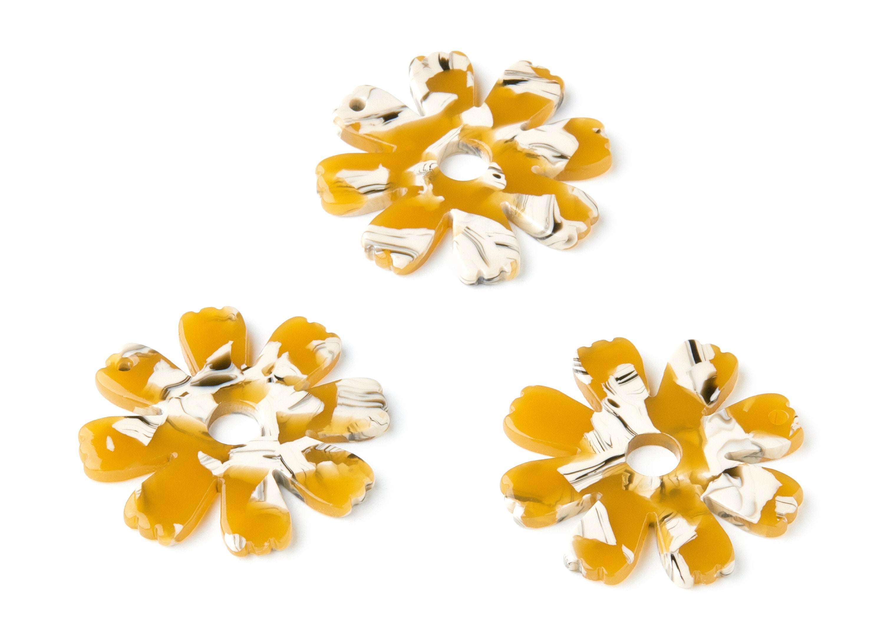 Acetate Flower Earring Charms - Flower Shaped Pendant - Earring Findings - Jewelry Supplies - Color Code: A14 - 34.73x33.57x2.57mm - AC1331F - DOMEDBAZAAR