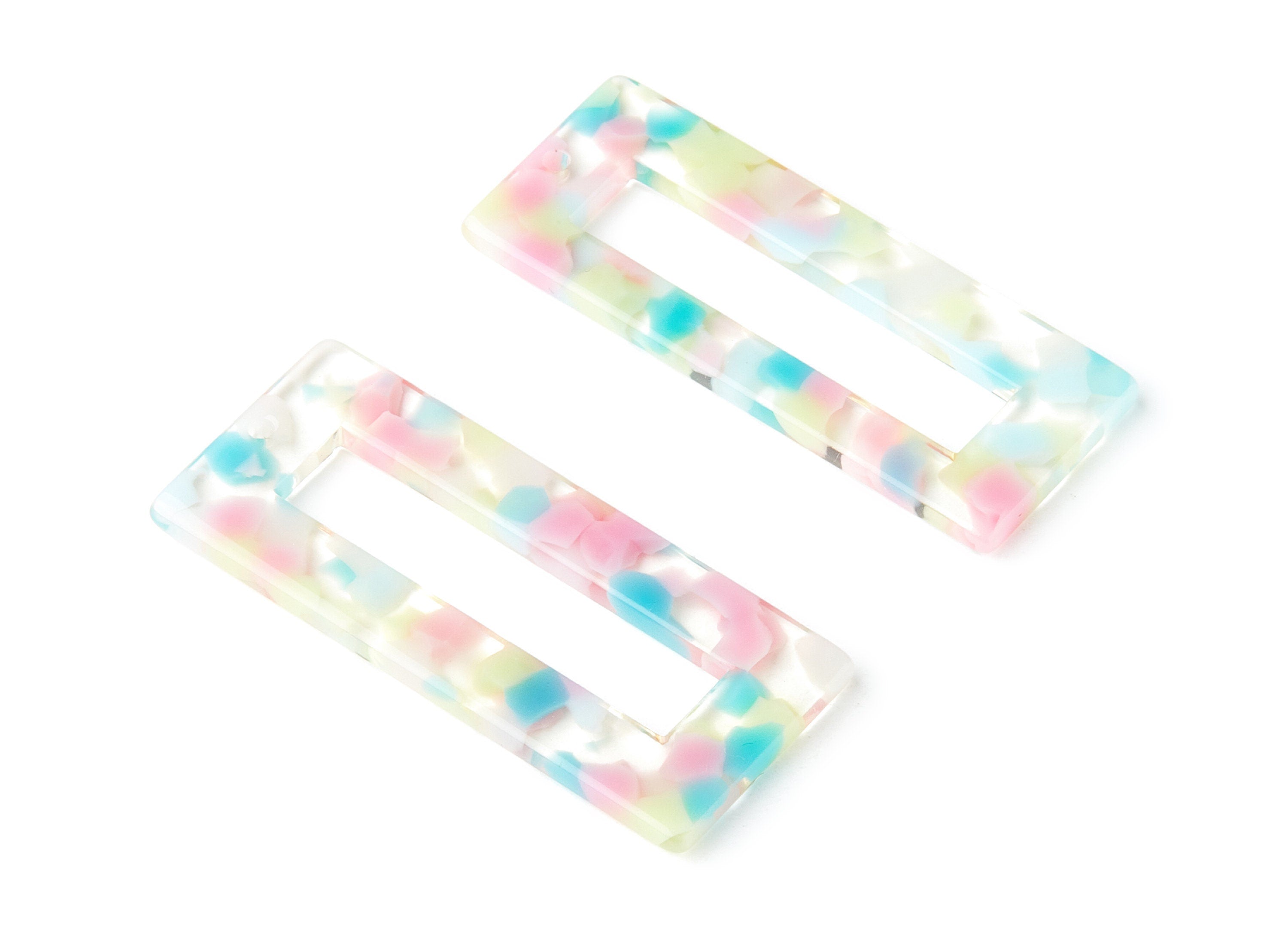 Acetate Rectangular Earring Charms - Rectangular Pendant - Jewelry Supplies - Color Code: A222 - 50.13x21.54x2.84mm - AC1251A - DOMEDBAZAAR