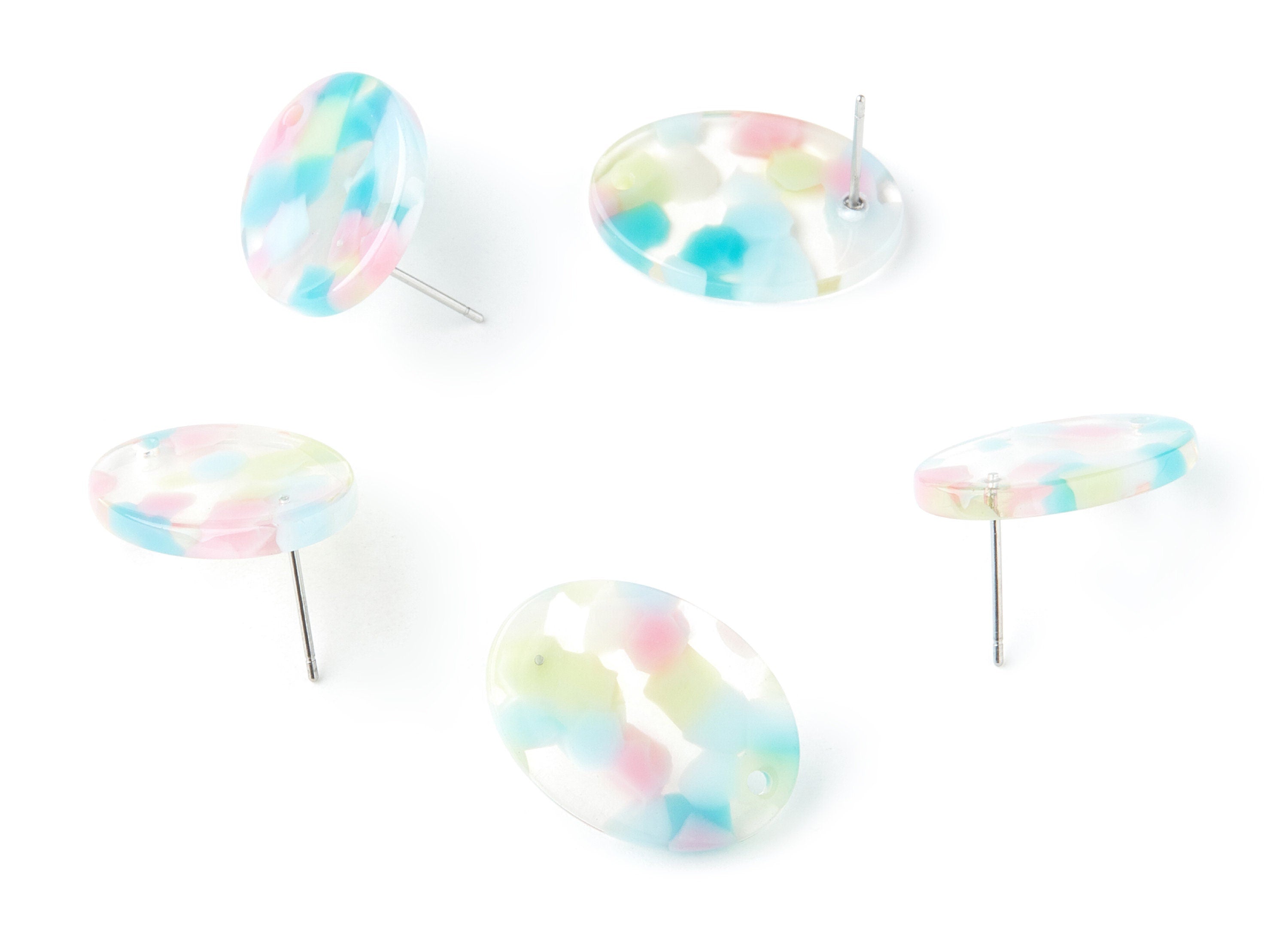 Acetate Oval Earring Charms - Acrylic Oval Pendant - Earring Findings - Jewelry Supplies - Color Code: A222 - 23.87x17.36x2.79mm - AC1253B - DOMEDBAZAAR