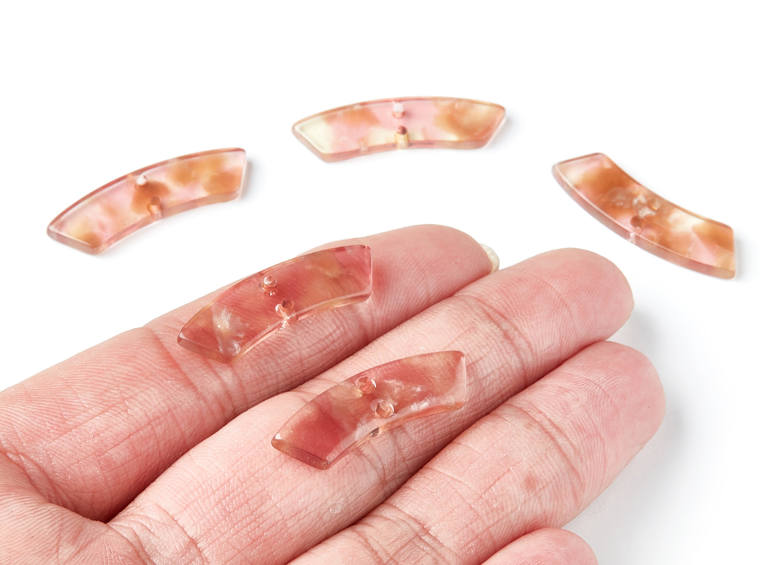 Acetate Irregular Earring Charms - Irregular Shaped With 2 Holes - Jewelry Supplies - Color Code: A45 - 31.1x9.79x2.66mm - AC1371H - DOMEDBAZAAR