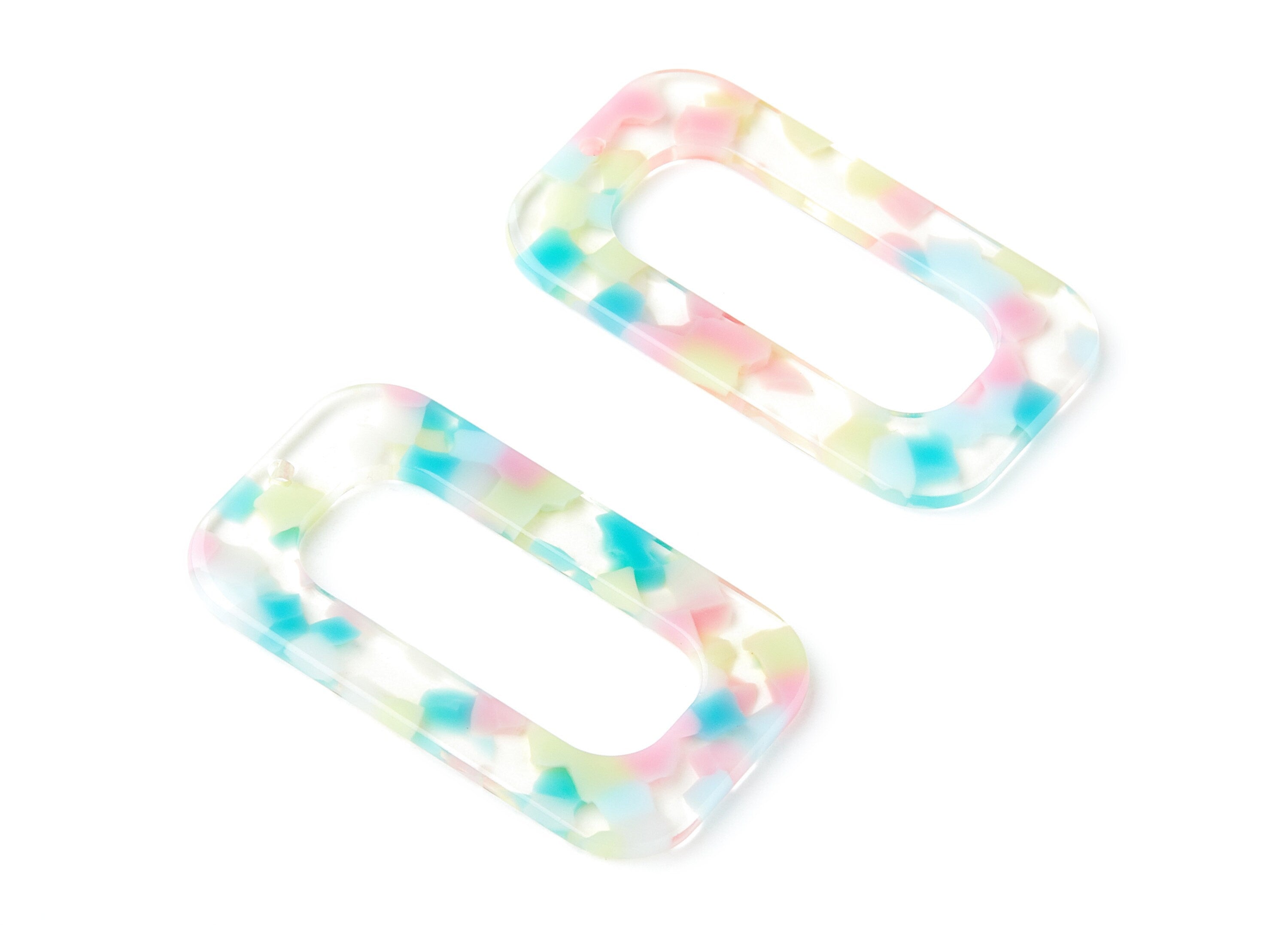 Acetate Frame Earring Charm - Acrylic Frame Pendant - Earring Findings - Jewelry Supplies - Color Code: A222 - 49.63x28.89x2.64mm - AC1249A - DOMEDBAZAAR