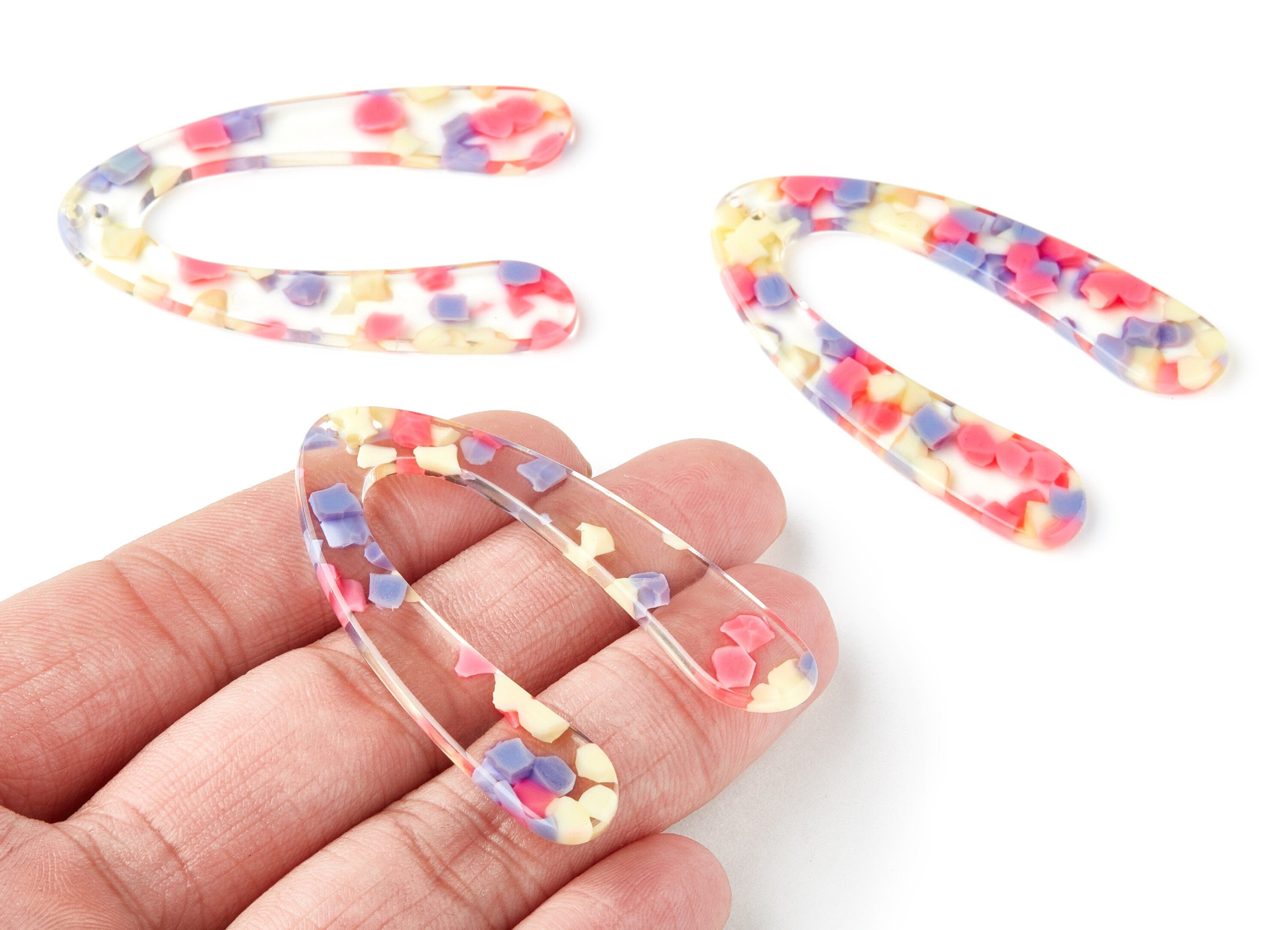 Acetate V Earring Charms - Acrylic V Pendant - Earring Findings - Jewelry Supplies - Color Code: A168 - 53.95x34.6x2.73mm - AC1250B - DOMEDBAZAAR