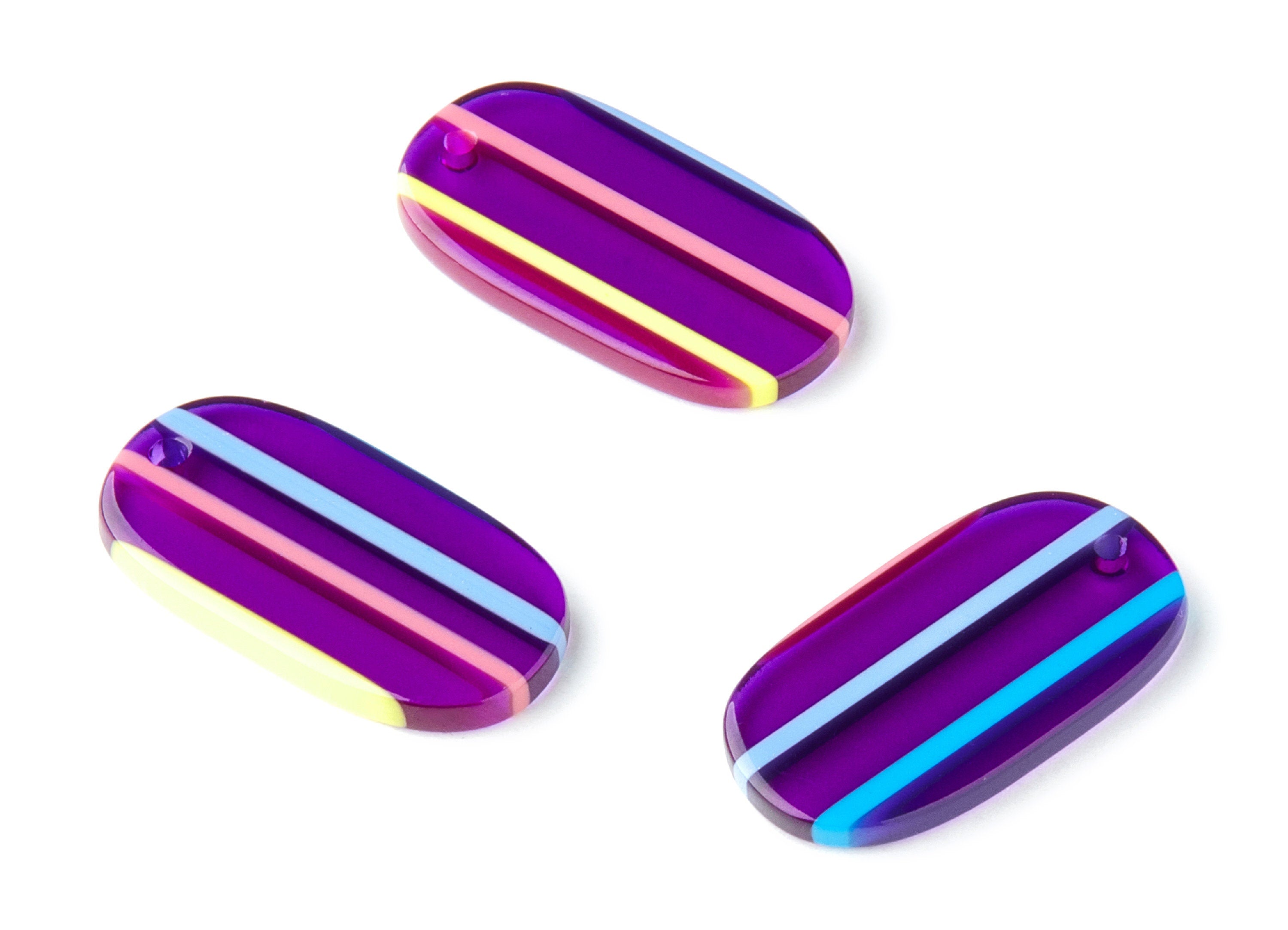 Acetate Oval Earring Charms - Oval Shaped Pendant - Earring Findings - Jewelry Supplies - Color Code:A65 - 26.63x13.9x2.7mm - AC1156Z - DOMEDBAZAAR