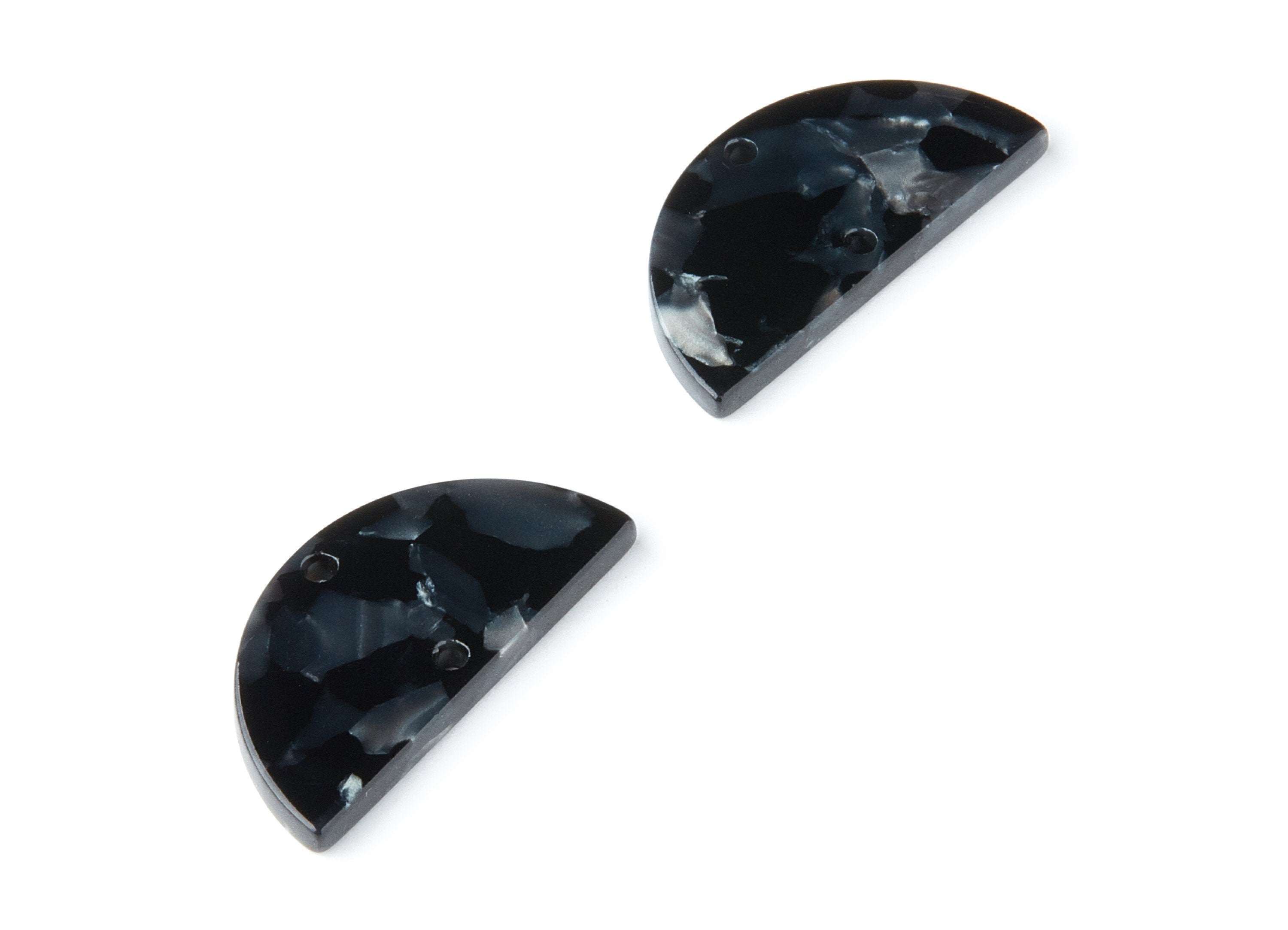 Acetate Semicircle Connectors Charms - 2 Hole - Semicircle Earrings - Earring Findings - Color Code: A48 - 15x30x2.6mm - AC1061S - DOMEDBAZAAR