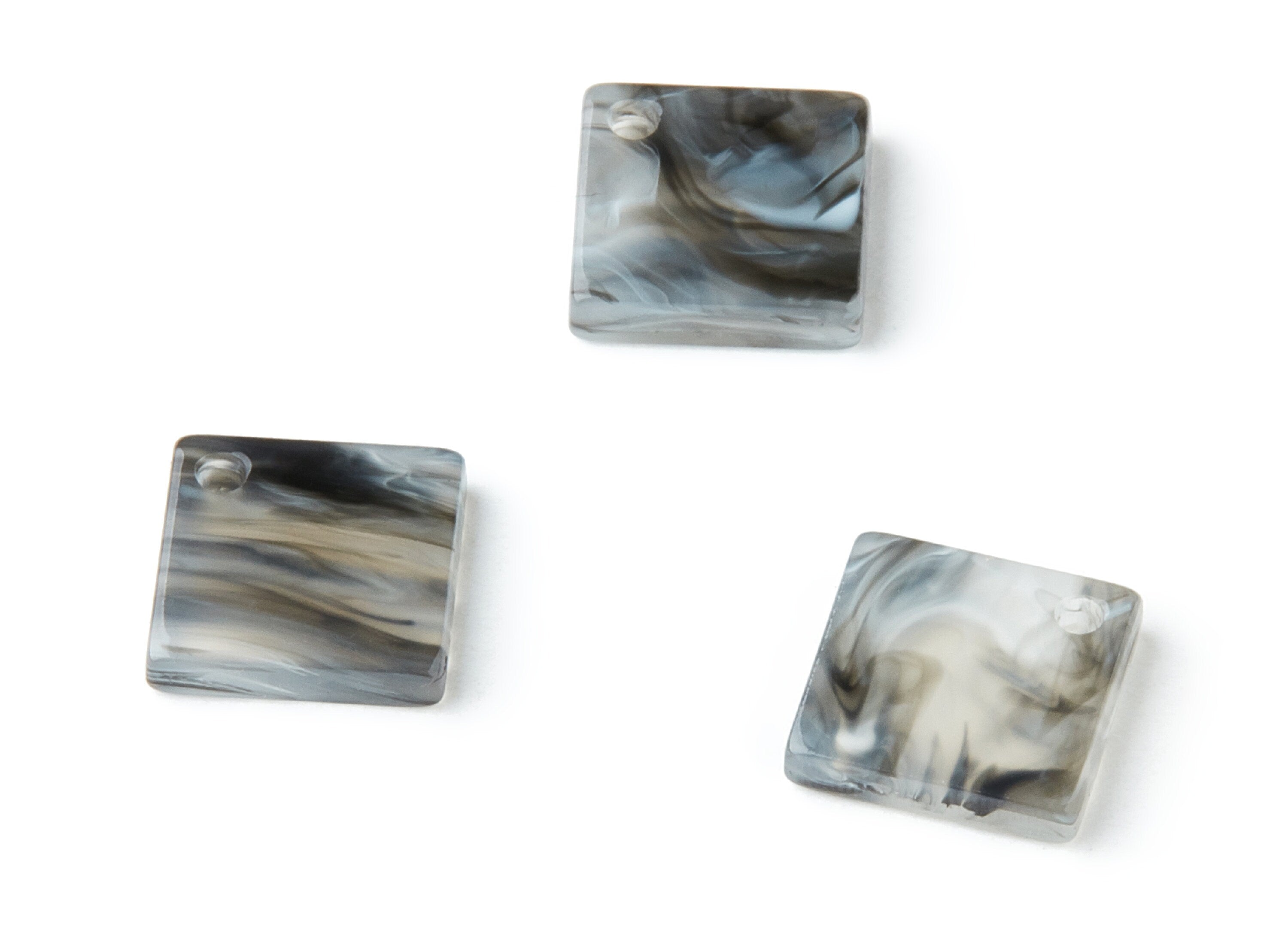 Acrylic Square Earring Charms - Square Shaped Pendant - Earring Findings - Jewelry Supplies - Color Code:A231 - 11.75x11.8x2.77mm - AC1424C - DOMEDBAZAAR