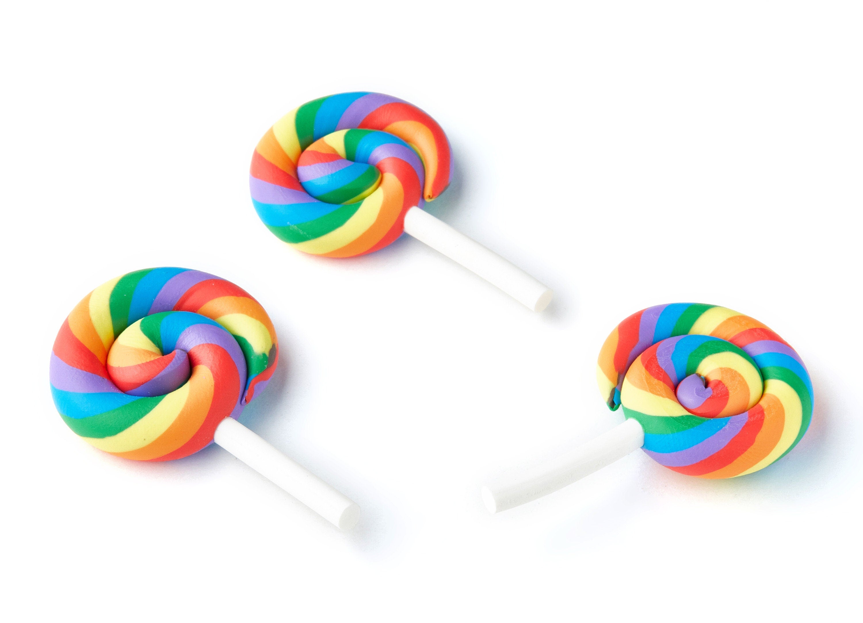 Polymer Clay Charms - Rainbow Cake Topper - Cake Decorations - 45.92x28.4x8.25mm - RC1011B - DOMEDBAZAAR