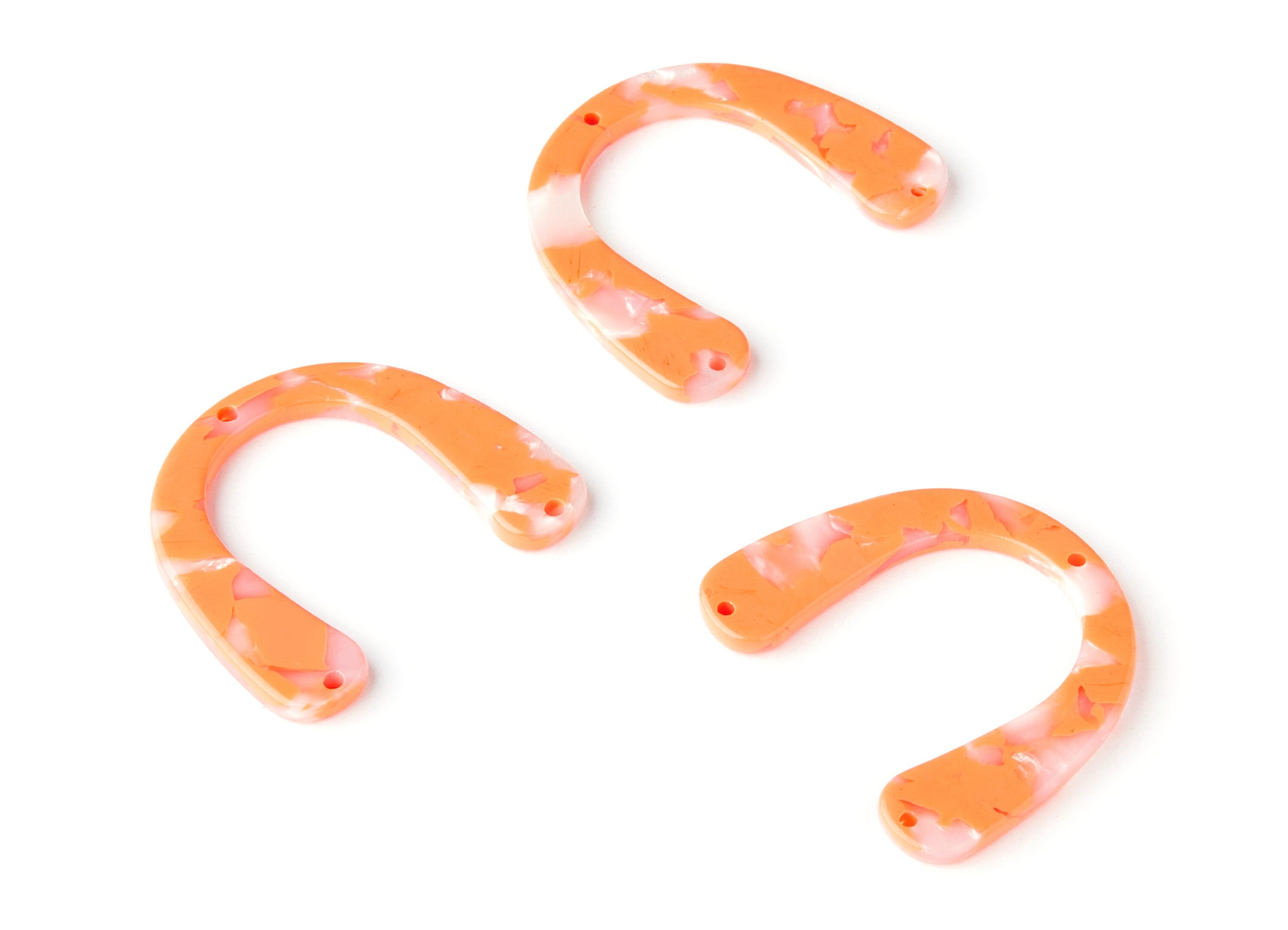 Acetate U Earring Charms - Acrylic U Pendant With 3 Holes - Earring Findings - Jewelry Supplies - Color Code: A39 - 36x30.5x2.7mm - AC1361B - DOMEDBAZAAR