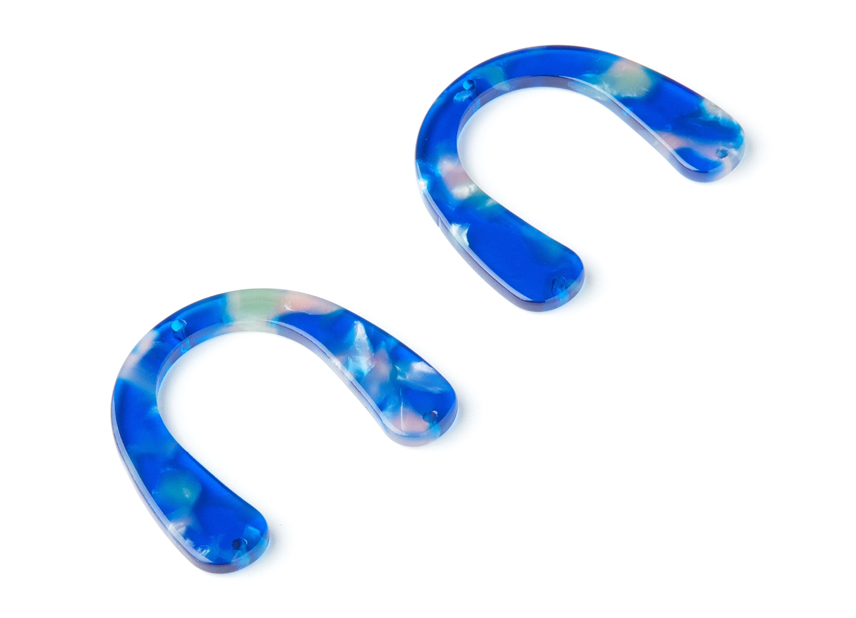 Acetate U Earring Charms - U Pendant With 3 Holes - Earring Findings - Jewelry Supplies - Color Code: A37 - 36x30.5x2.7mm - AC1361H - DOMEDBAZAAR