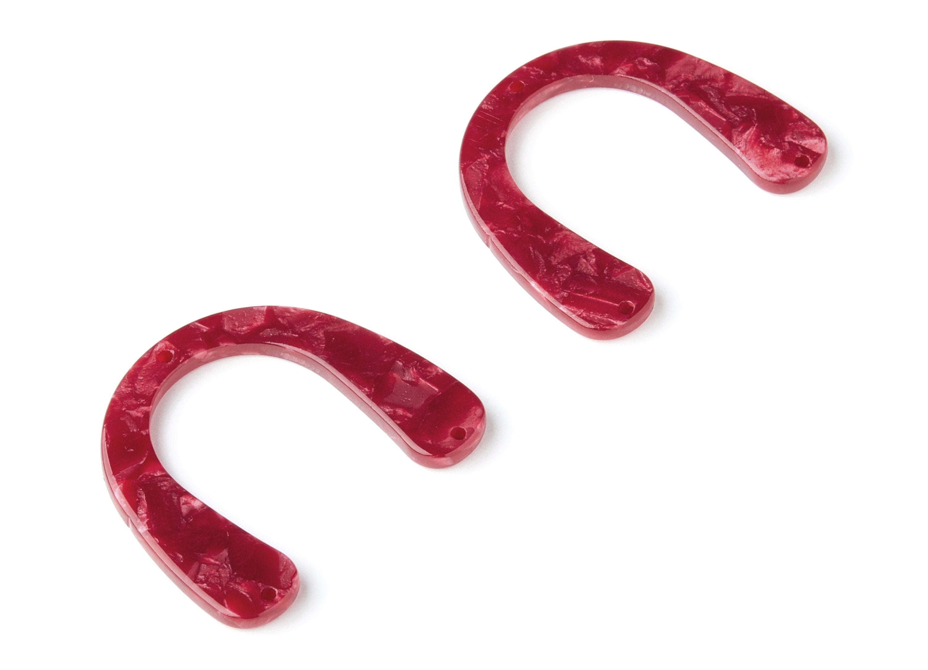 Acetate U Earring Charms - U Pendant With 3 Holes - Earring Findings - Jewelry Supplies - Color Code: A47 - 36x30.5x2.7mm - AC1361M - DOMEDBAZAAR
