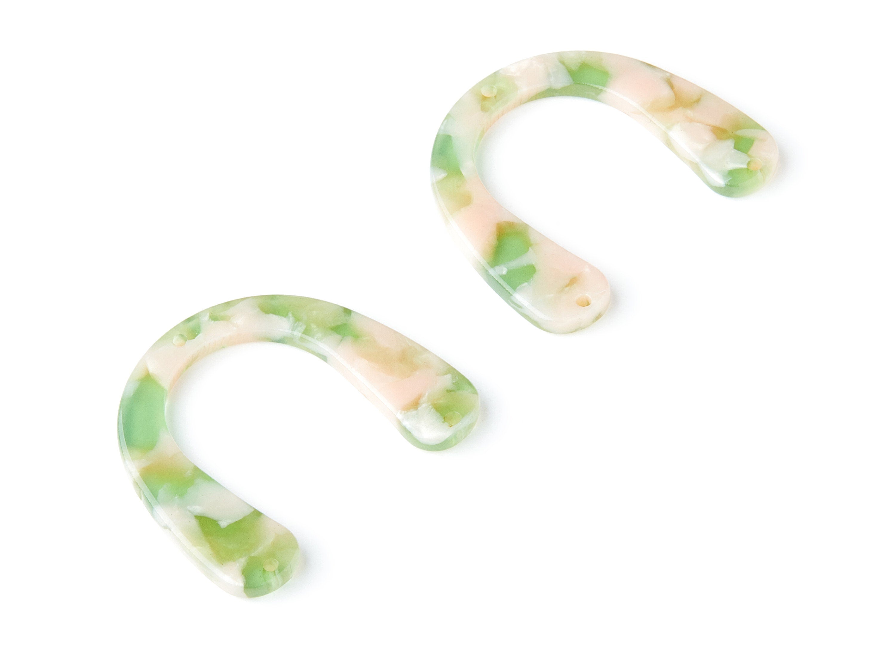 Acetate U Earring Charms - U Pendant With 3 Holes - Earring Findings - Jewelry Supplies - Color Code: A38 - 36x30.5x2.7mm - AC1361R - DOMEDBAZAAR