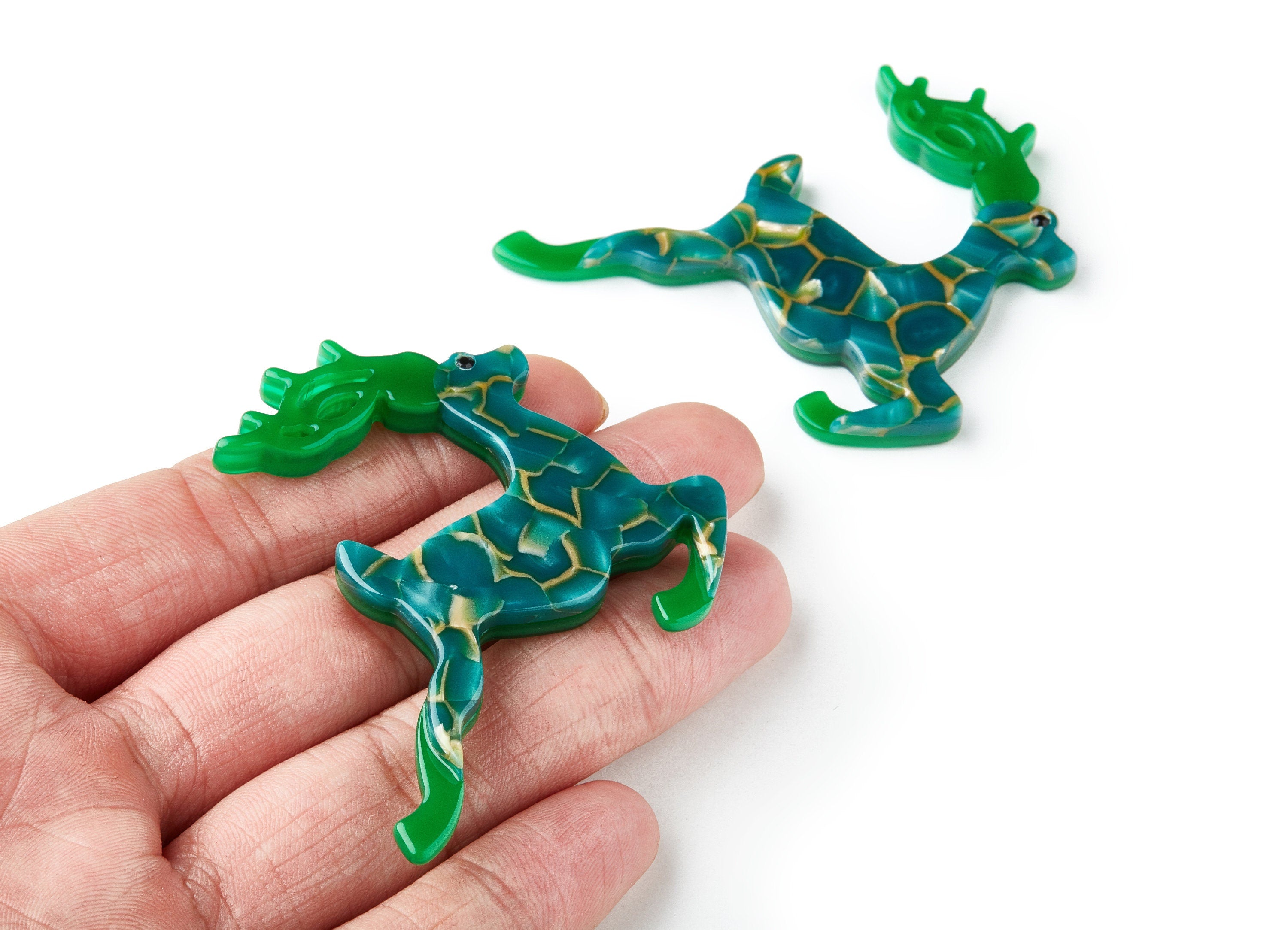 Cellulose Acetate Brooch - Acrylic Celluloid Acetate Charm - Deer Shaped Pendant - Very Nice Charms -64x55x5.6mm - AC1411 - DOMEDBAZAAR