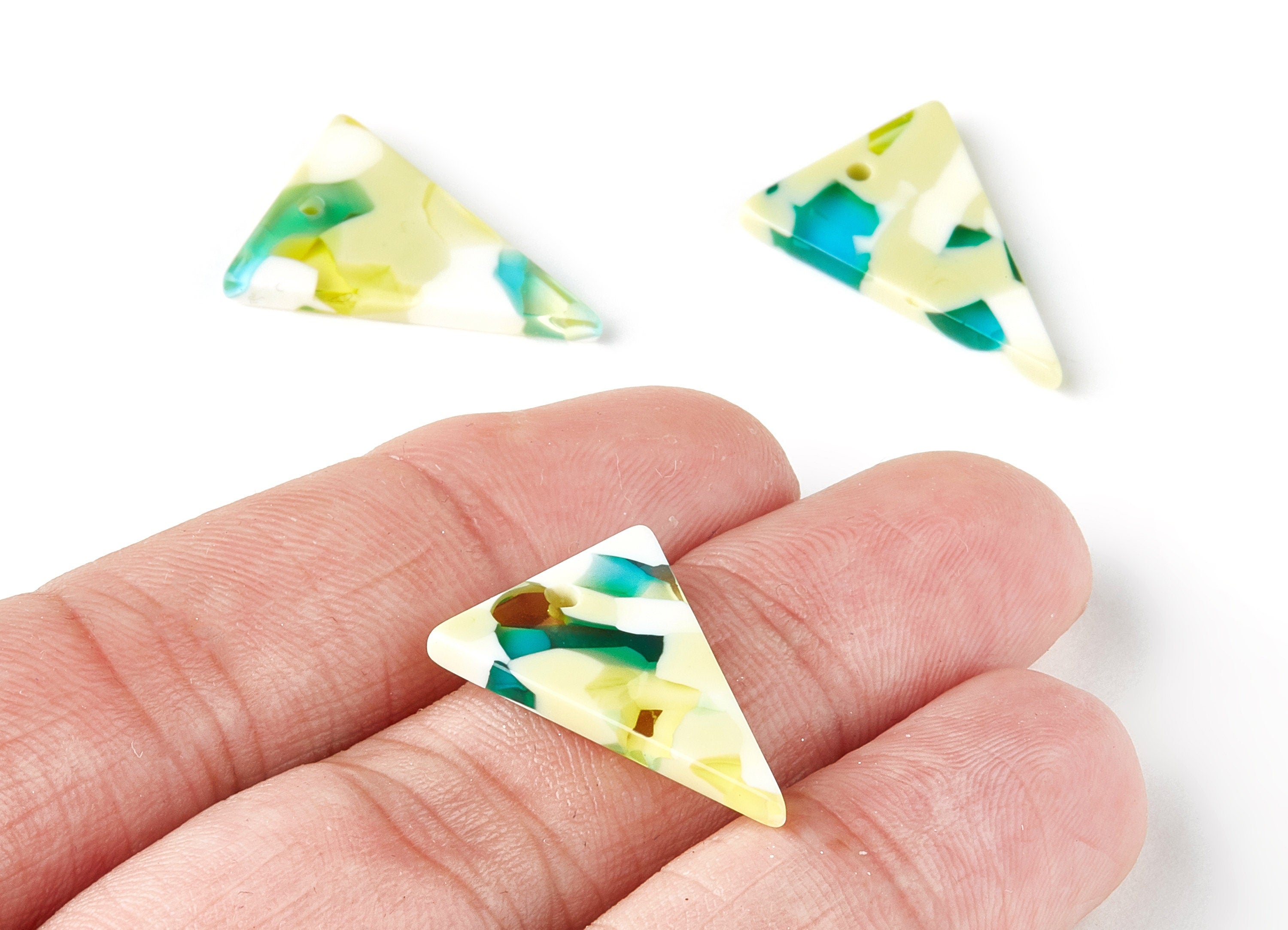 Acetate Triangle Earring Charm - Triangle Pendant - Earring Findings - Jewelry Supplies - Color Code: A199 - 23.14x16.3x2.56mm - AC1489-A199 - DOMEDBAZAAR