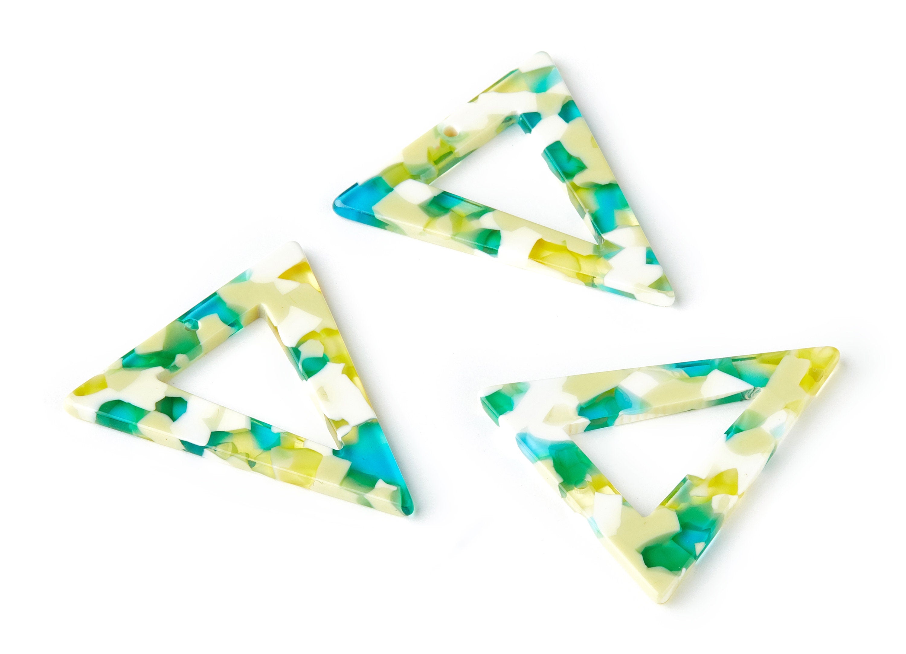 Acetate Triangle Earring Charms - Triangle Pendant - Earring Findings - Jewelry Supplies - Color Code: A199 - 41.16x38.1x2.7mm - AC1488-A199 - DOMEDBAZAAR