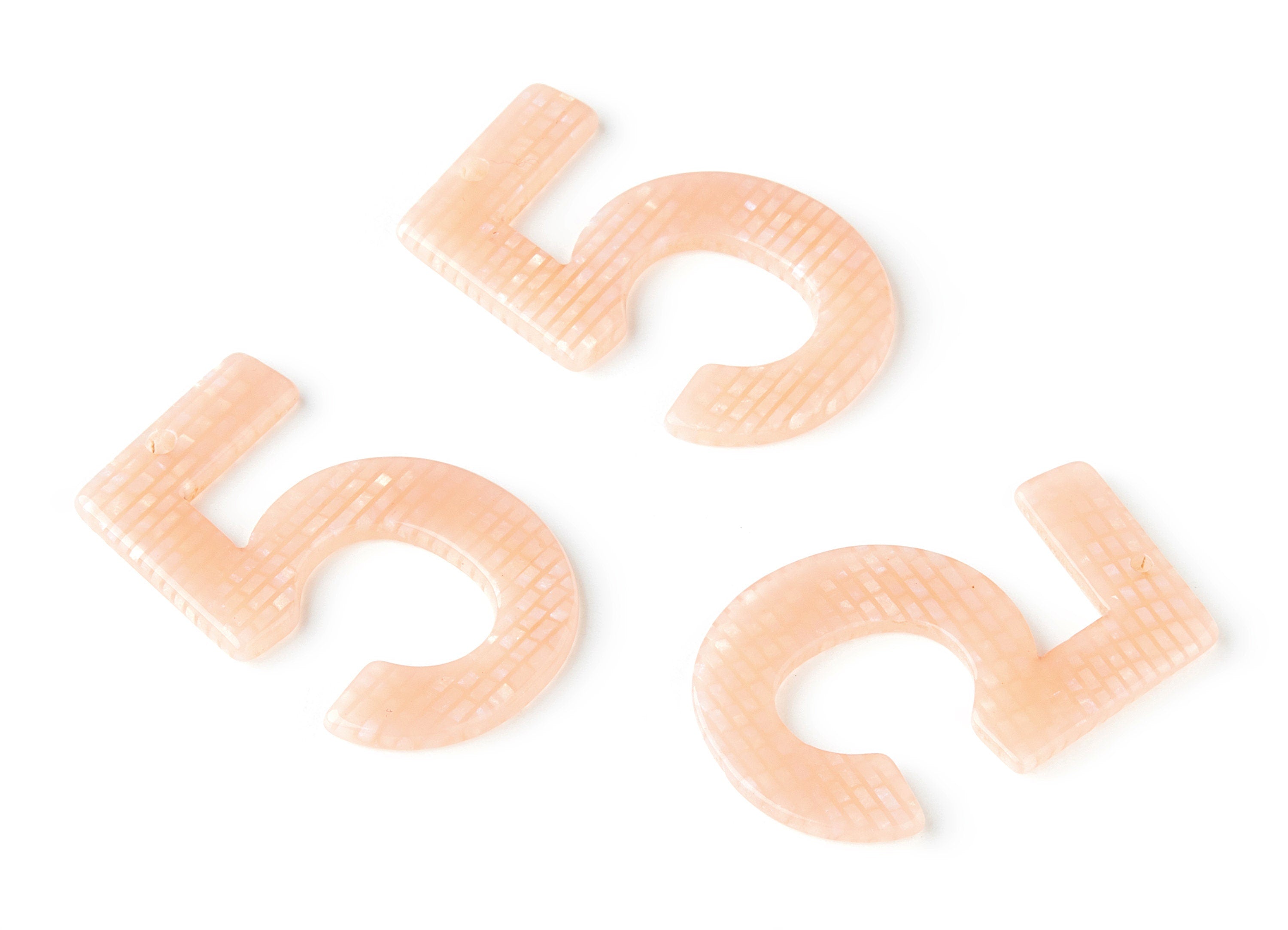 Acetate Number 5 Earring Charm - Number 5 Pendant - Earring Findings - Jewelry Supplies - Color Code: A174 - 38.69x25.7x2.26mm - AC1462-A174 - DOMEDBAZAAR