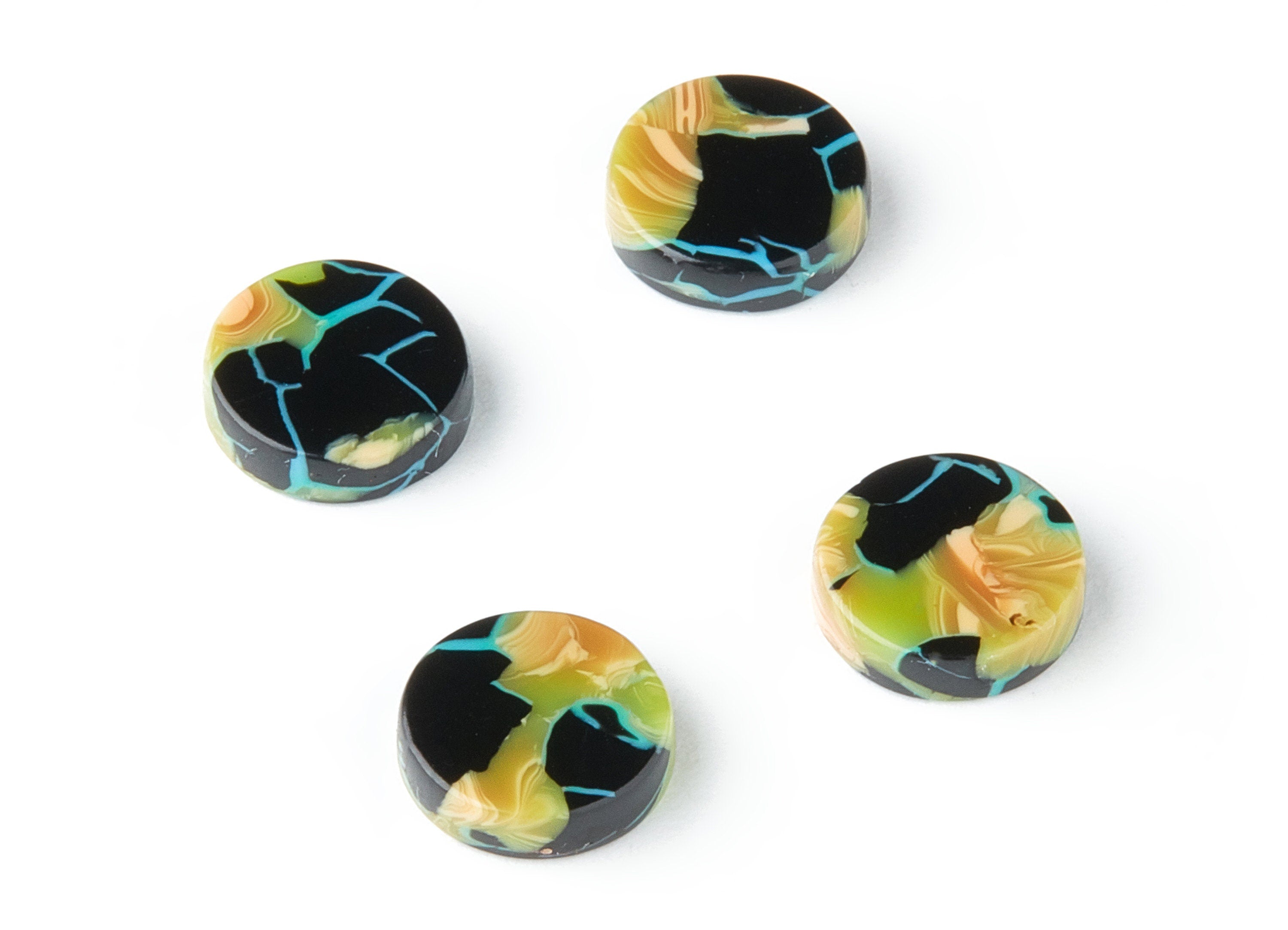 Acetate Round Earring Blanks - Round Shaped Blanks - No Hole - Jewelry Supplies - Color Code: A169 - 9.7x9.7x2.66mm - AC1453-A169 - DOMEDBAZAAR